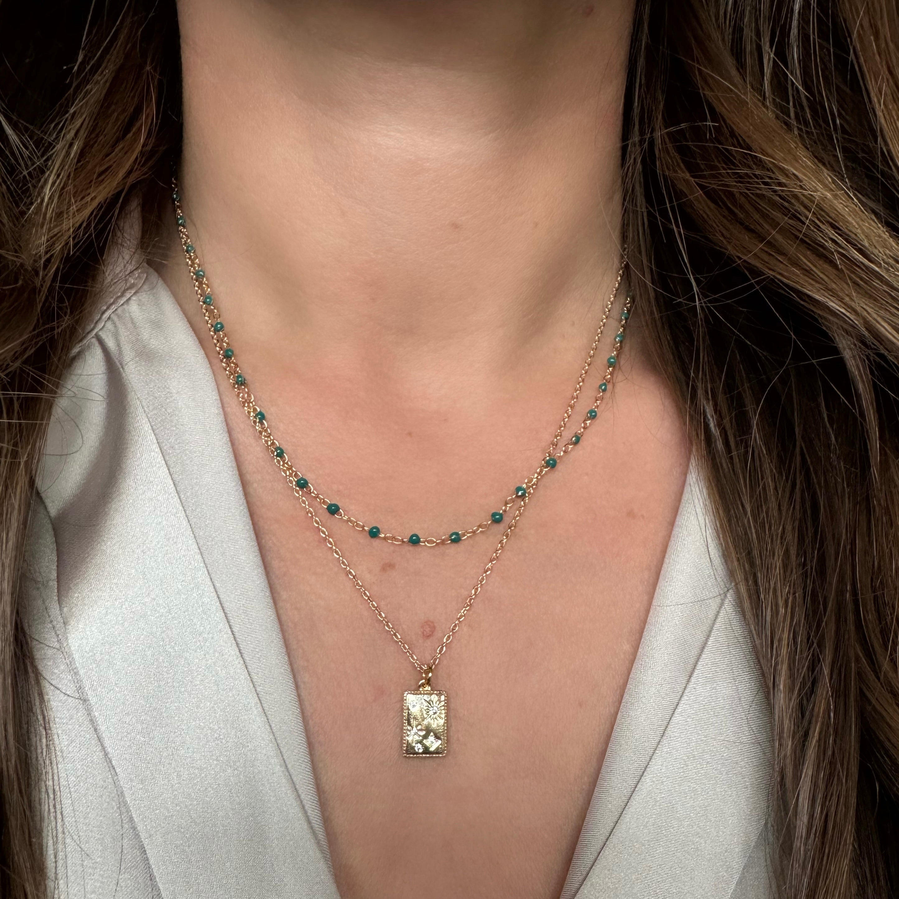 Collier « Plaque astrale » plaqué or