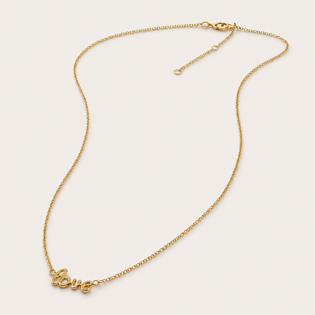 Collier "Love" plaqué or