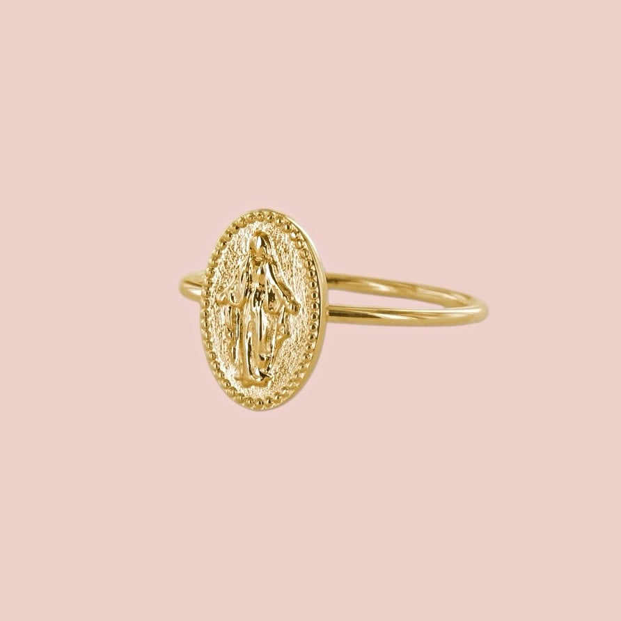 Gold-plated “Virgin Mary Medal” ring