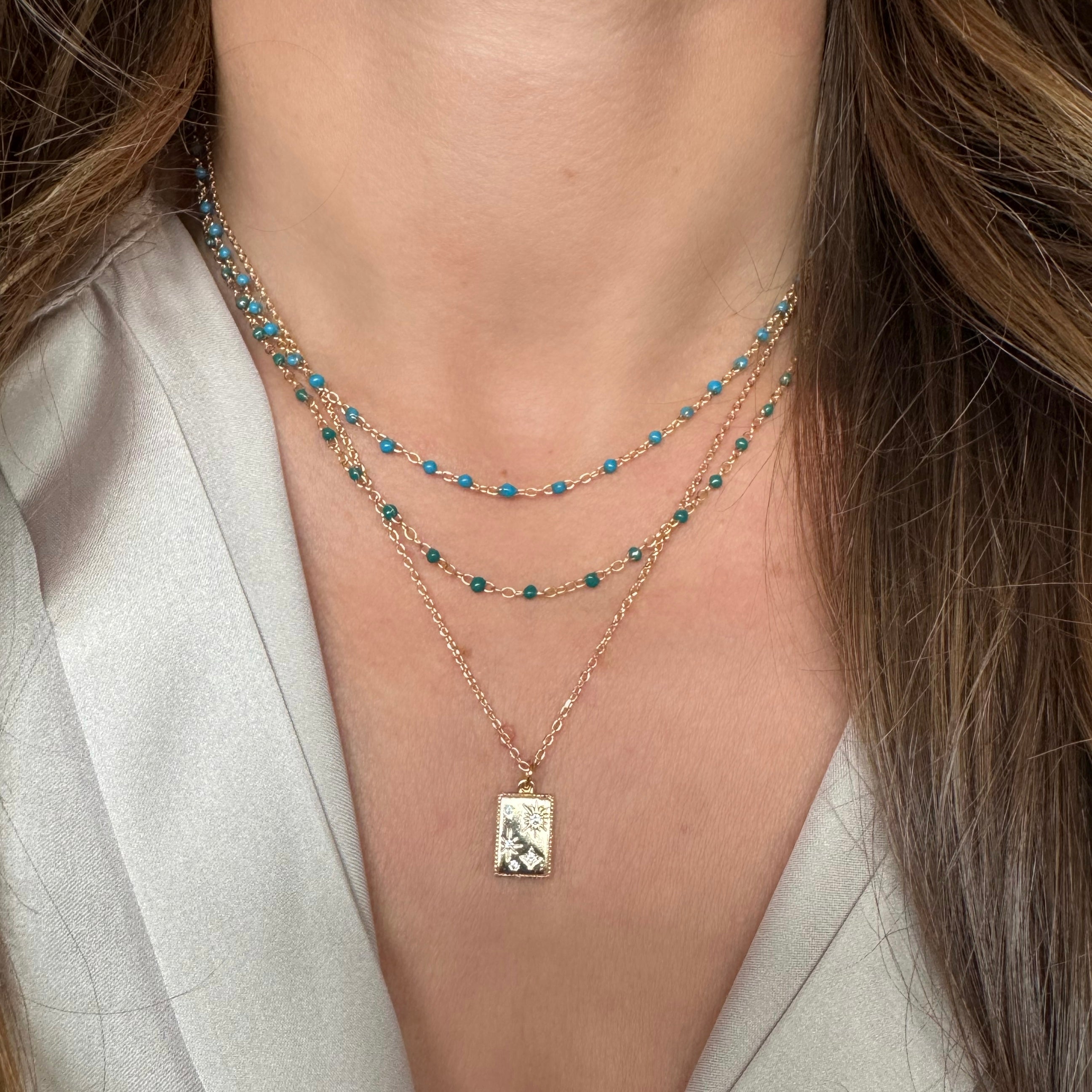 Collier « Plaque astrale » plaqué or