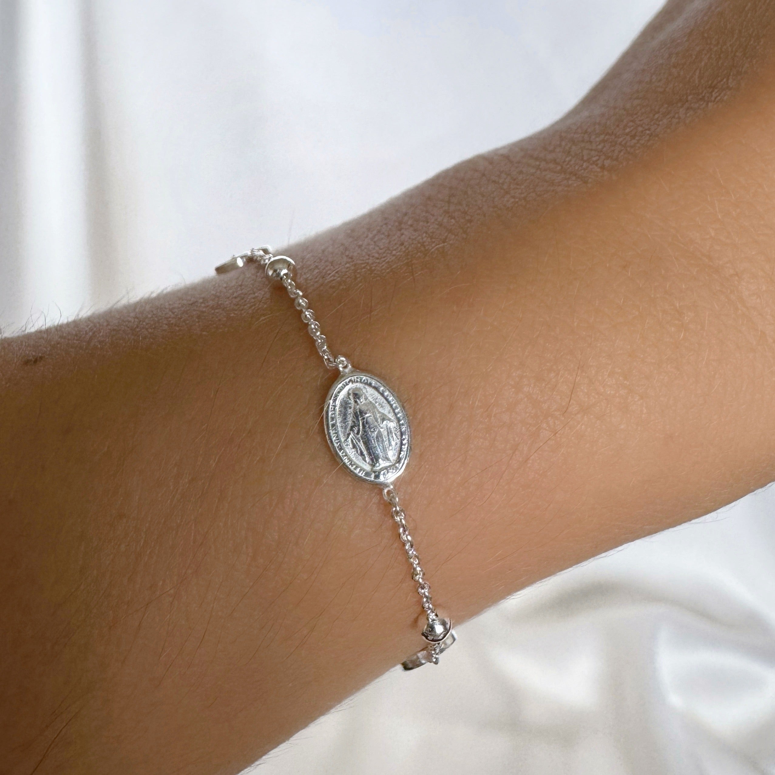 Bracelet « 3 Médailles Vierge Miraculeuse » argent 925