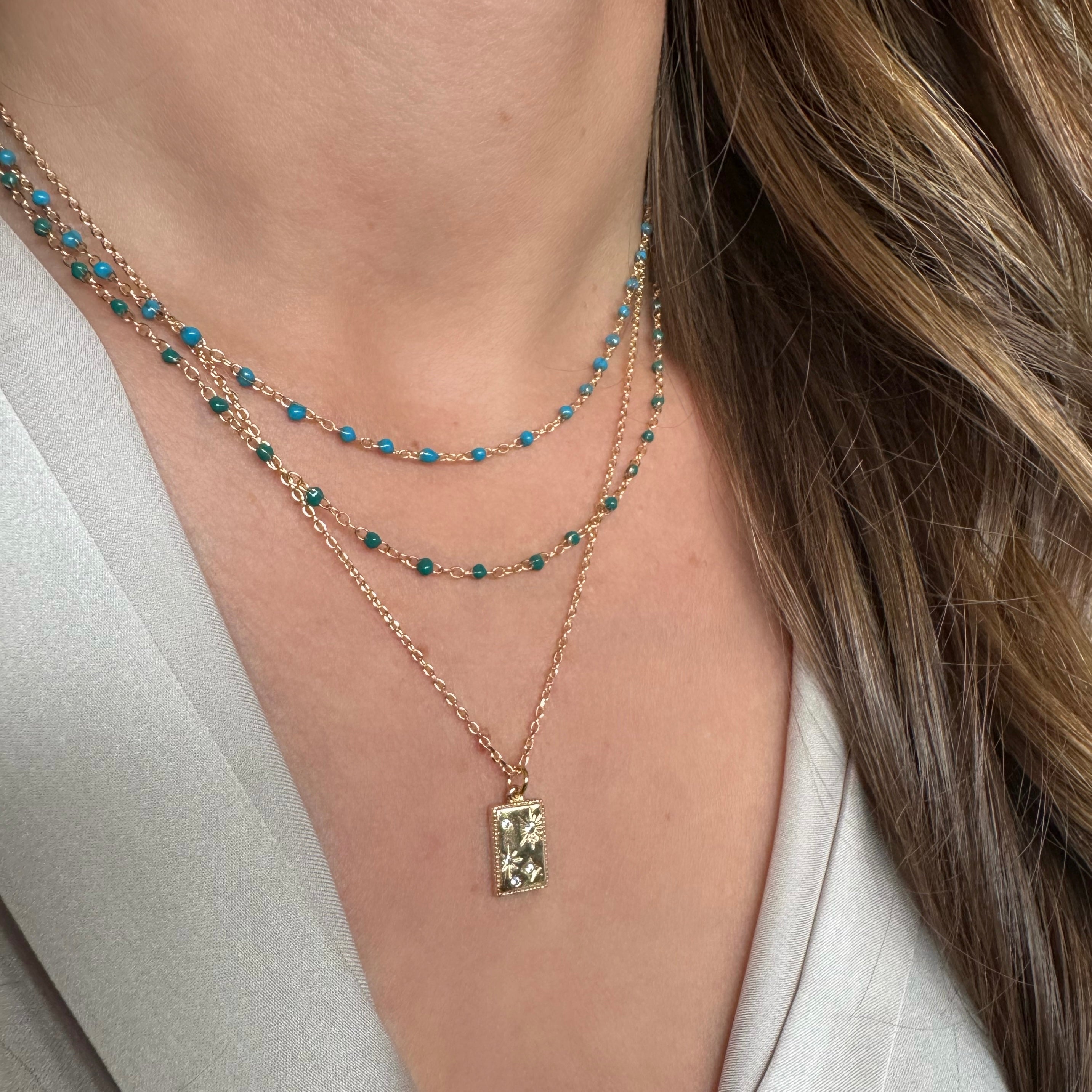 Collier « Plaque astrale » plaqué or
