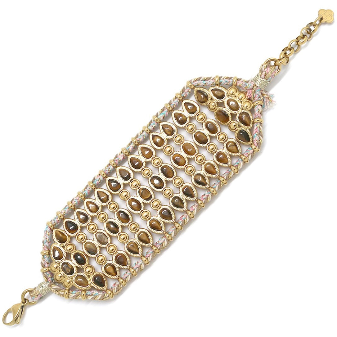 Bracelet « Manchette Œil de Tigre »