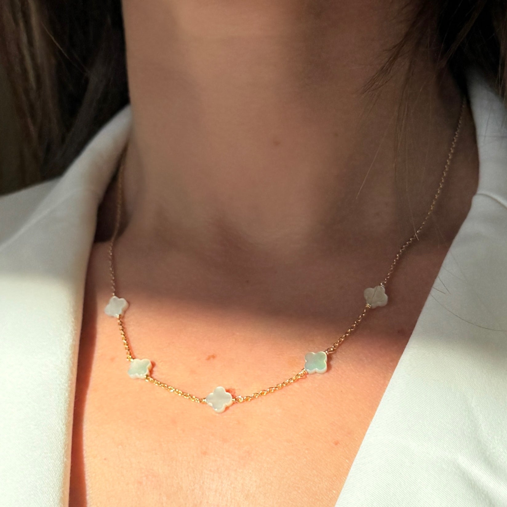 Gold-plated “5 clovers” necklace