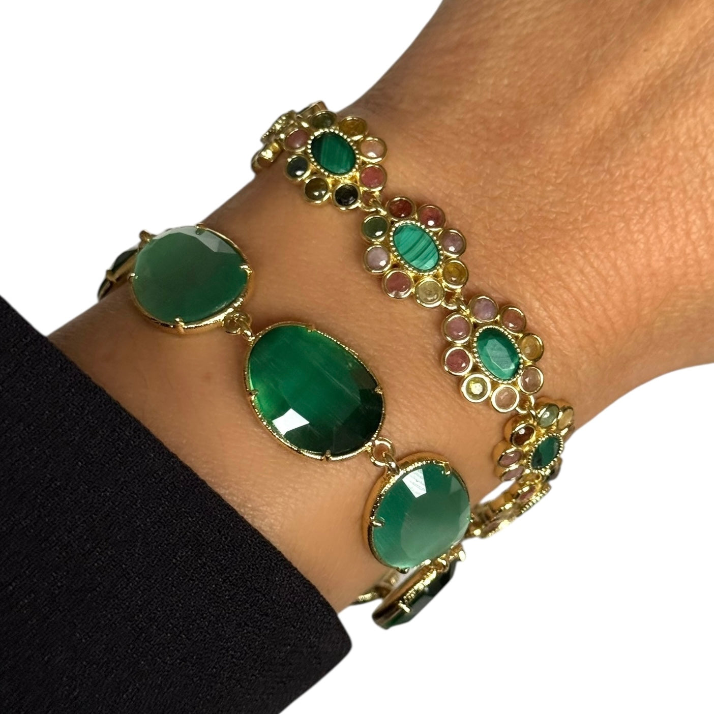 Bracelet « Oeil de chat » vert