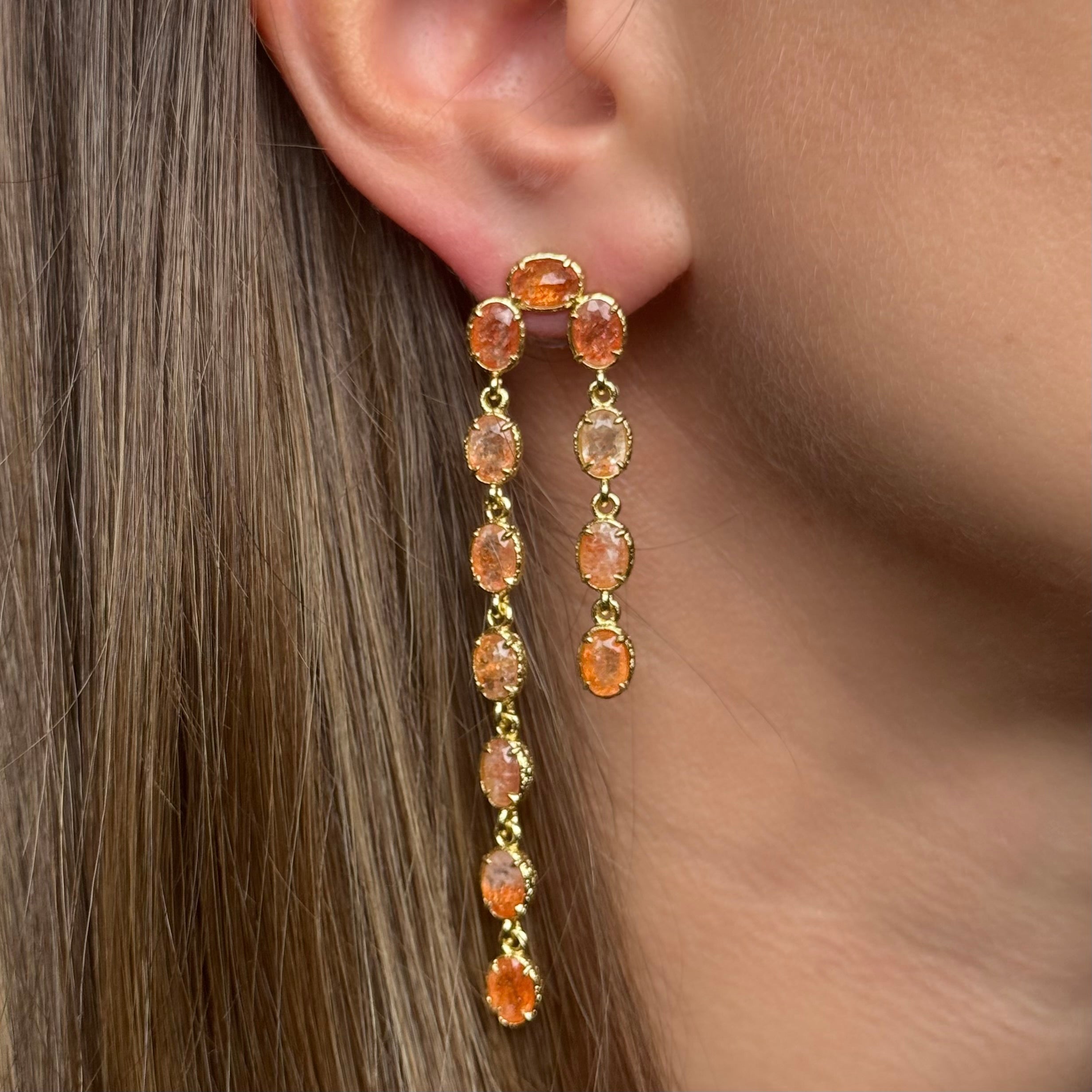 Boucles d’oreilles "Cascade" Pierre de Soleil