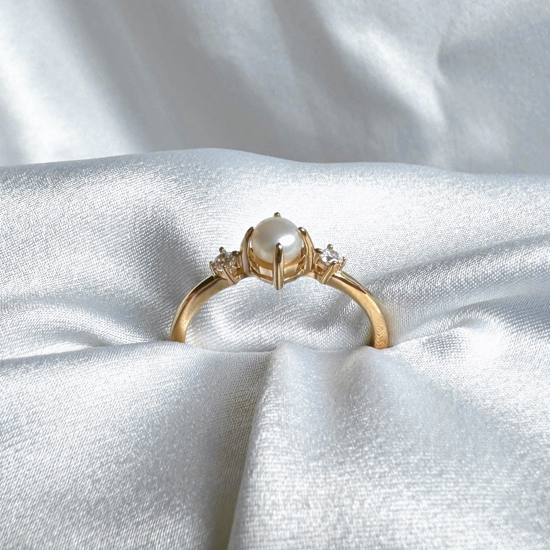 Bague « Perle de culture » plaqué or