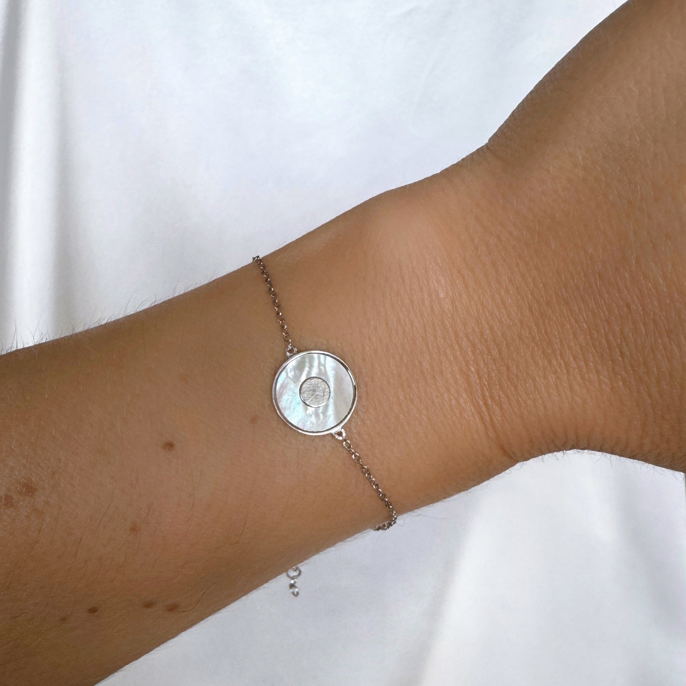 Bracelet « Cible nacre » argent 925