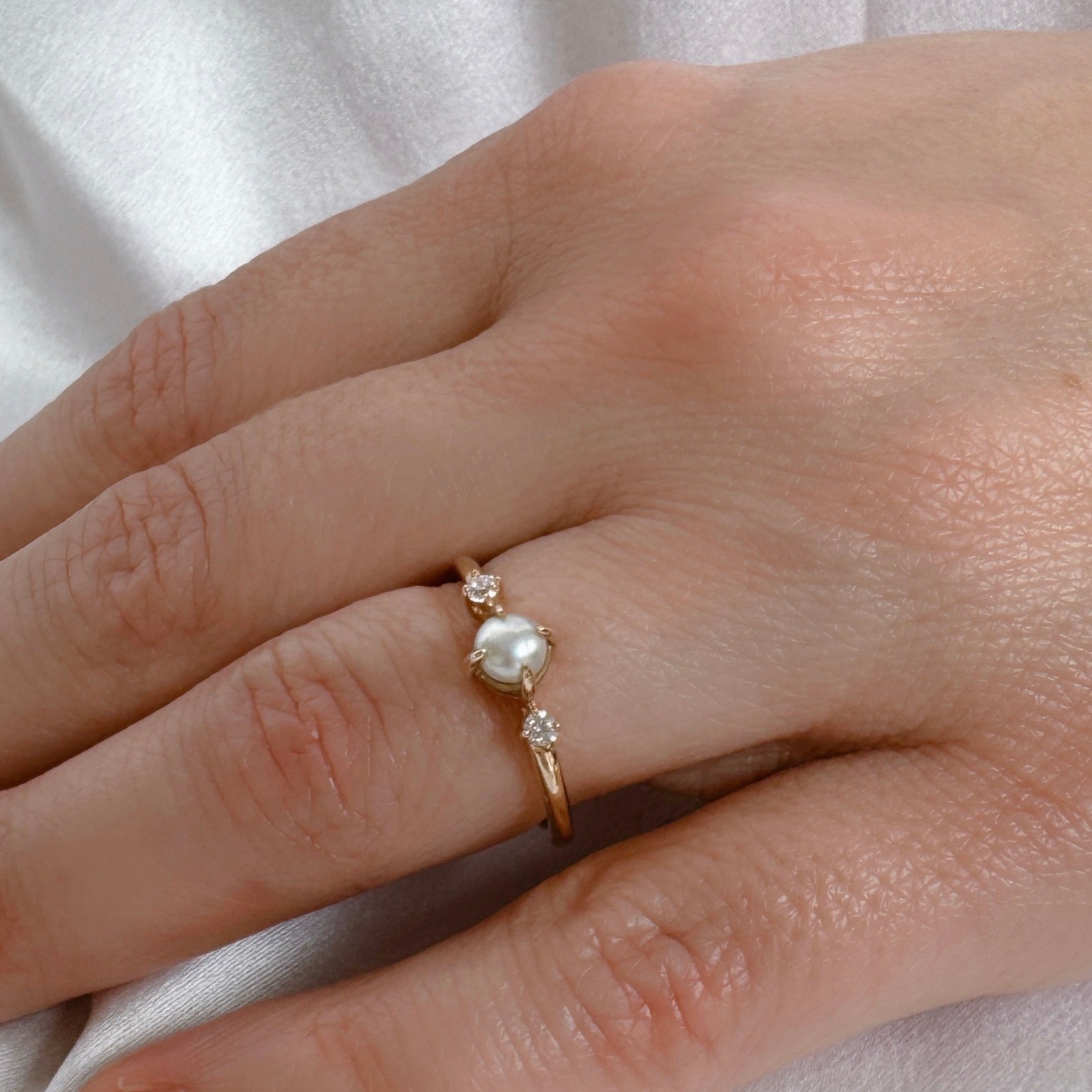 Bague « Perle de culture » plaqué or