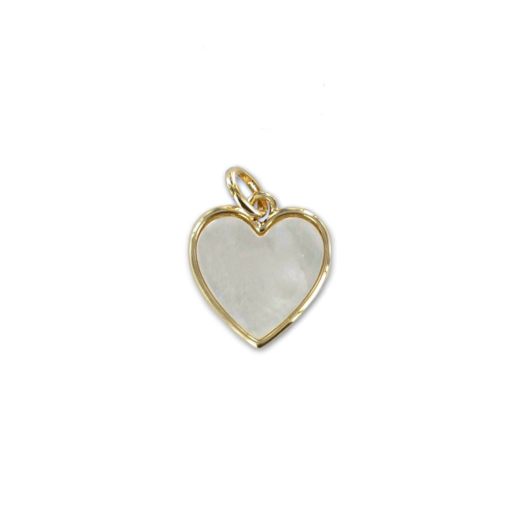 Pendentif "Petit Coeur" plaqué or et nacre