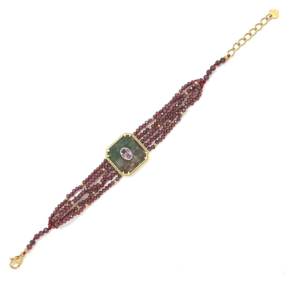 Bracelet multi-rangs et pendentif carré