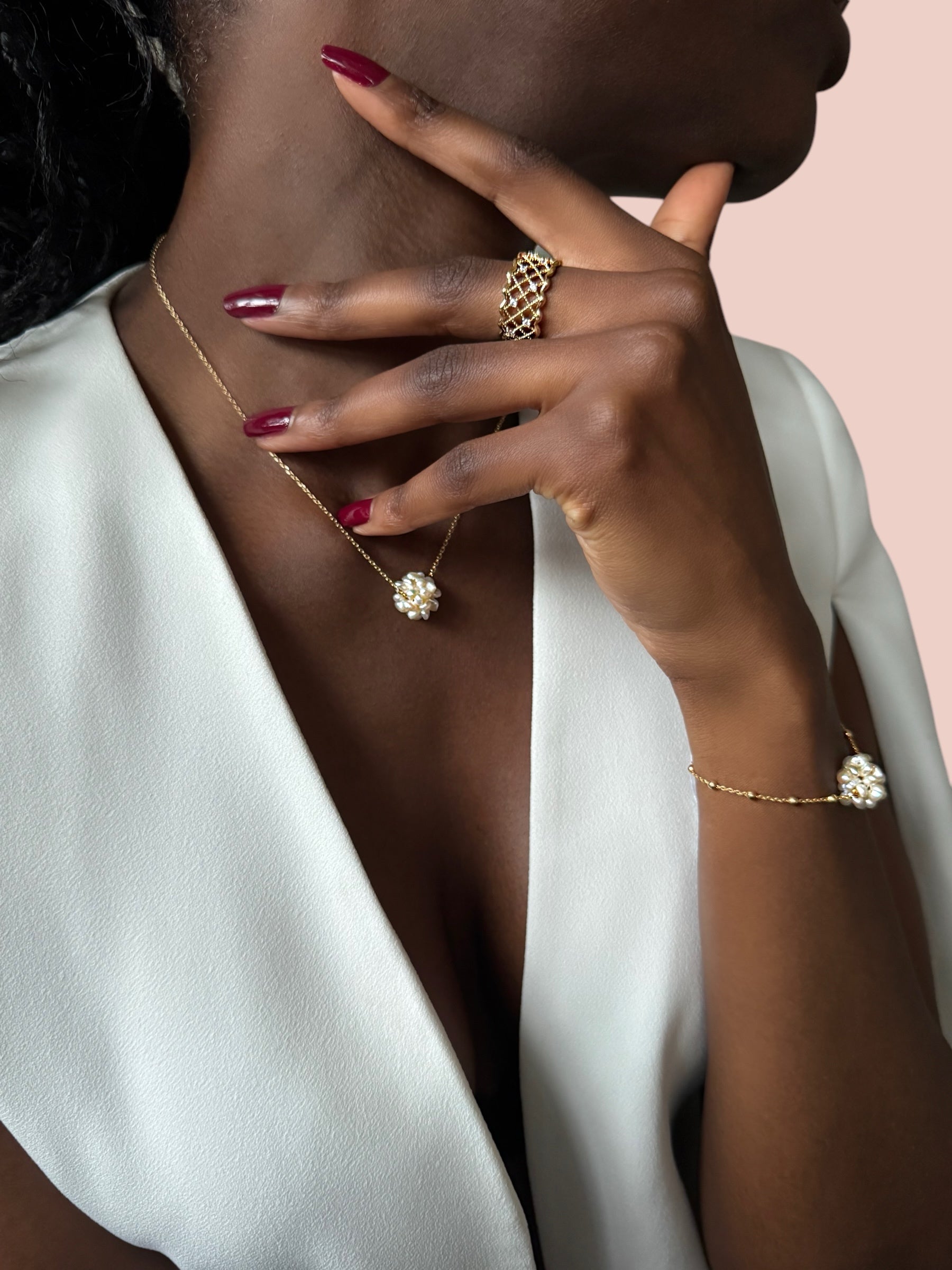 Bague « Dentelle » plaqué or