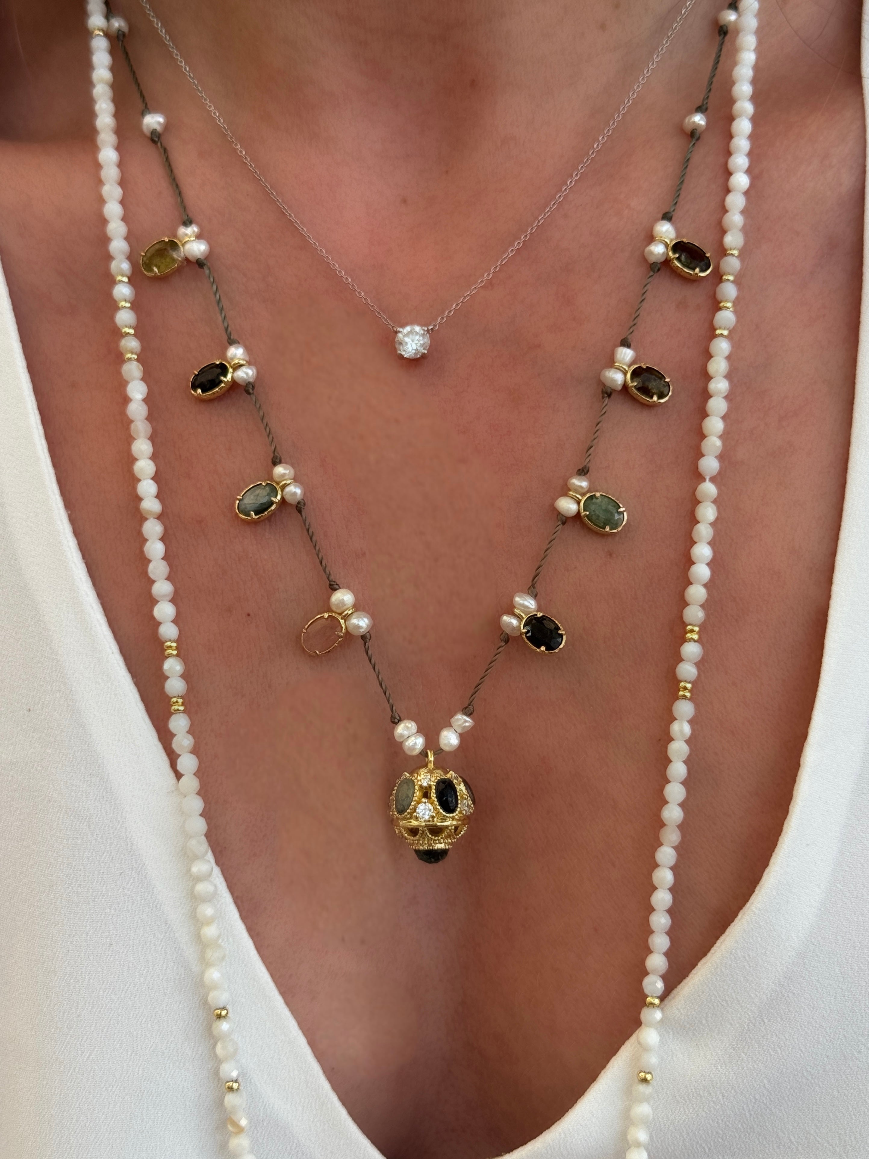 Collier " Fil bohème Tourmaline"