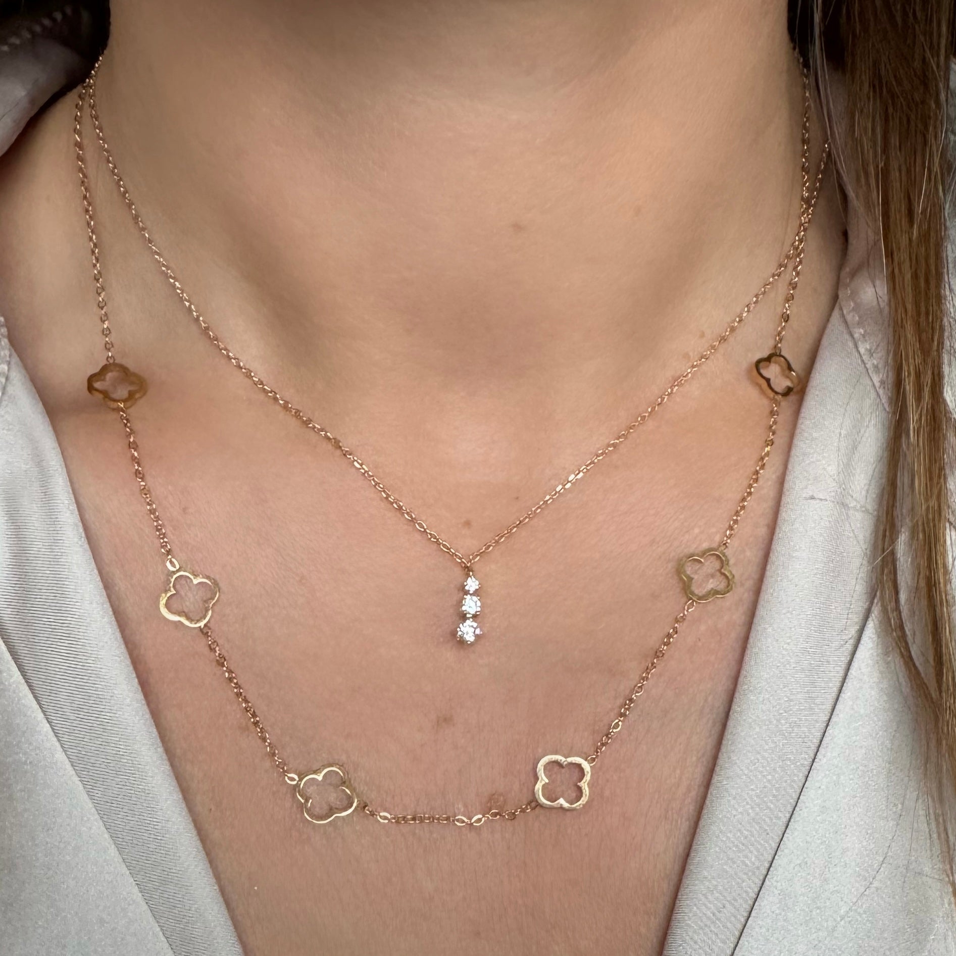 Collier « 3 oxydes » plaqué or