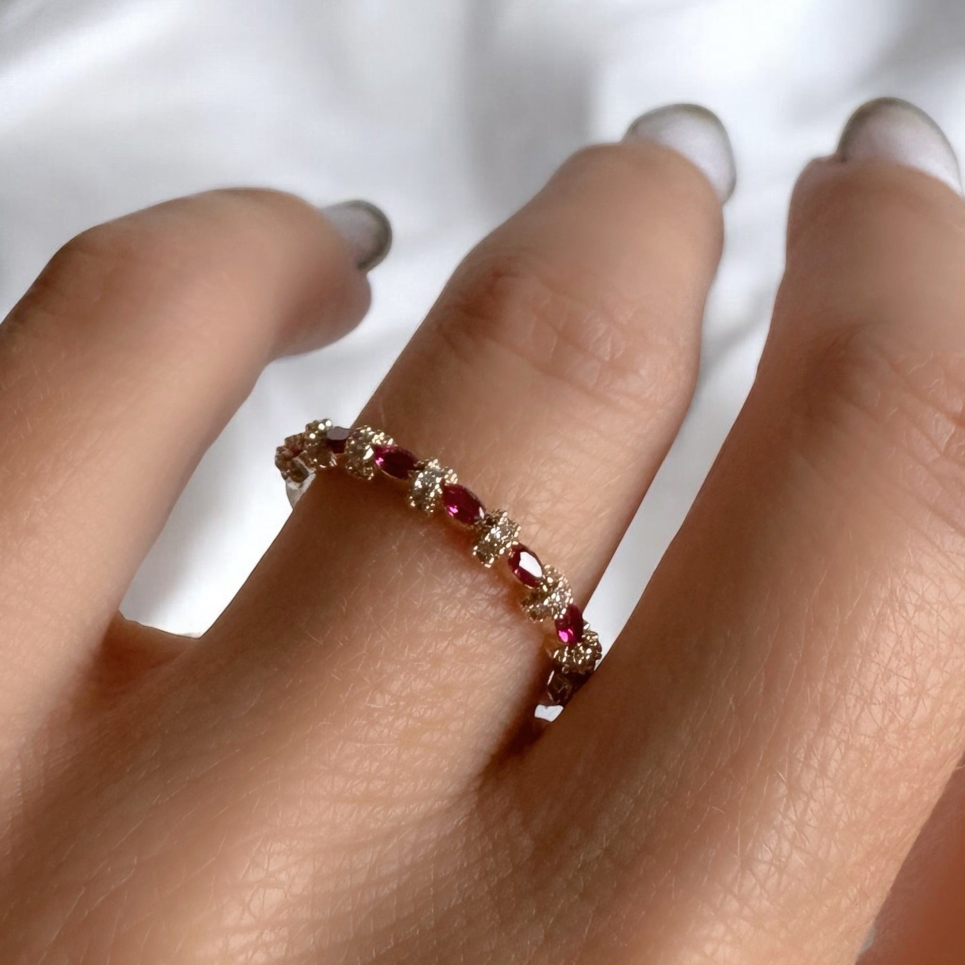 Bague « Couleur Rubis » plaqué or