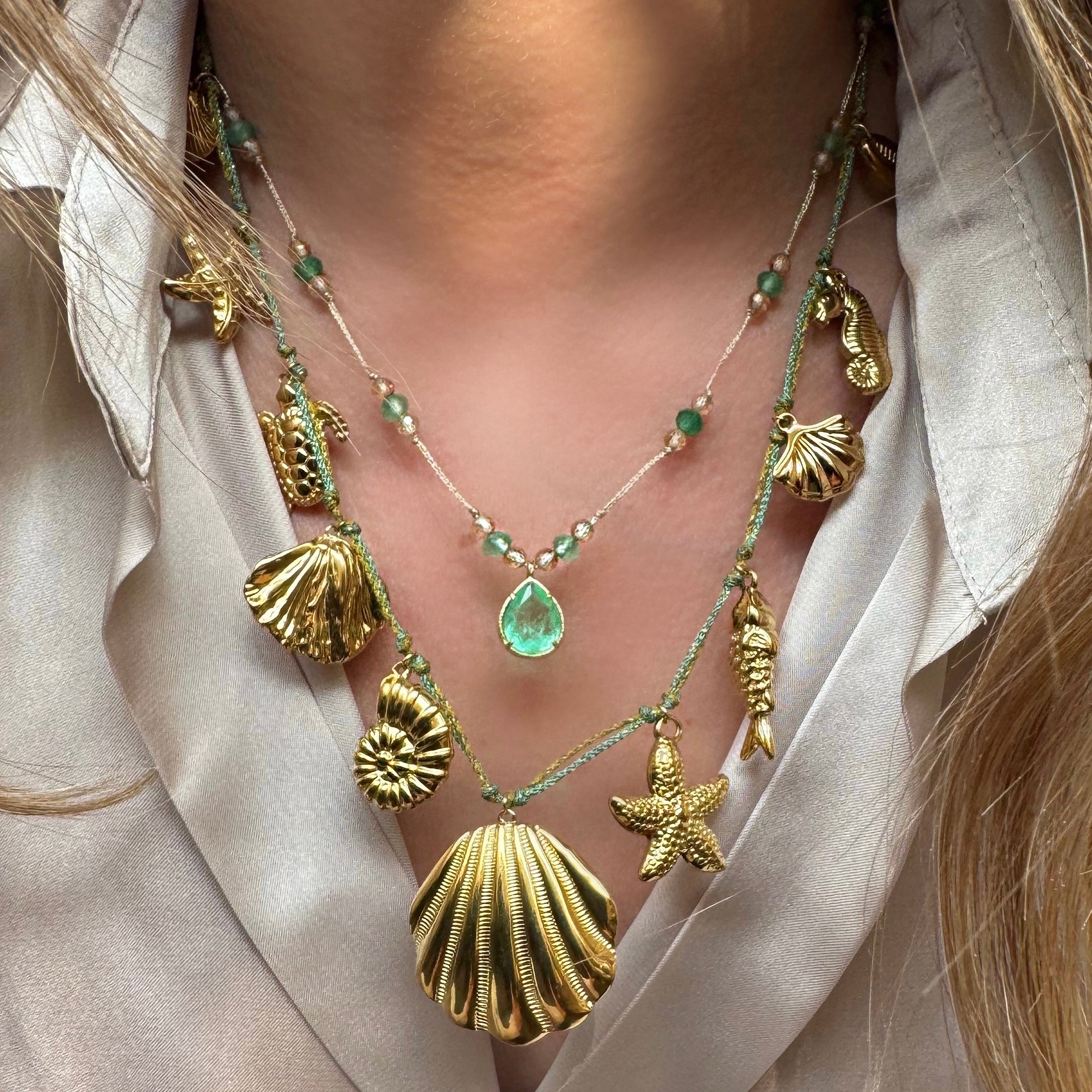 Collier fil « Goutte de Tourmaline Verte » Élégance Naturelle