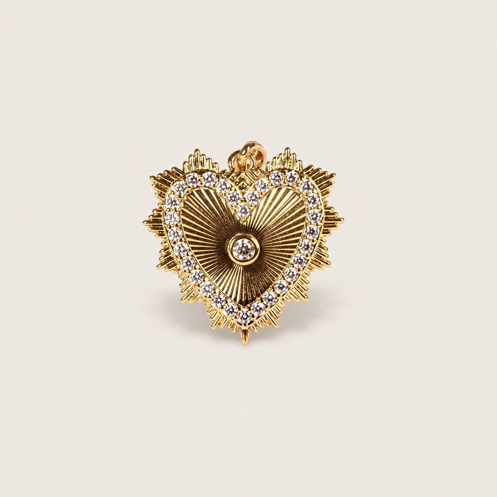 Pendentif "Coeur Soleil" plaqué or
