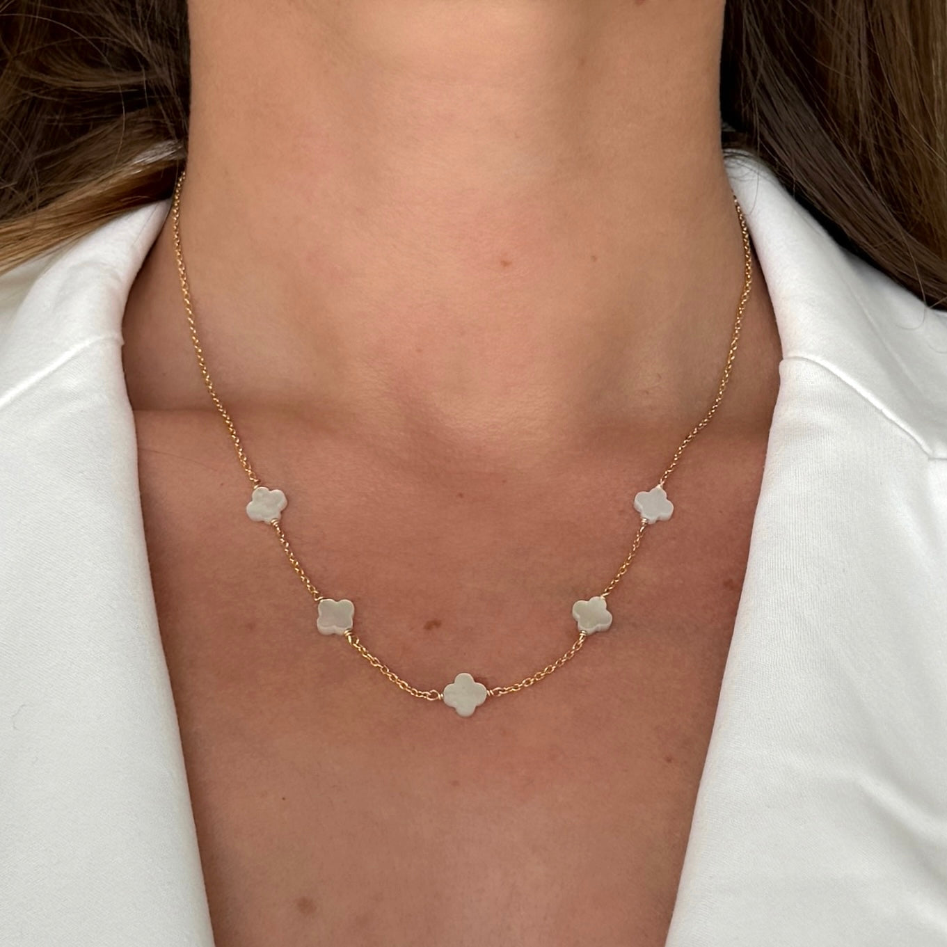 Gold-plated “5 clovers” necklace