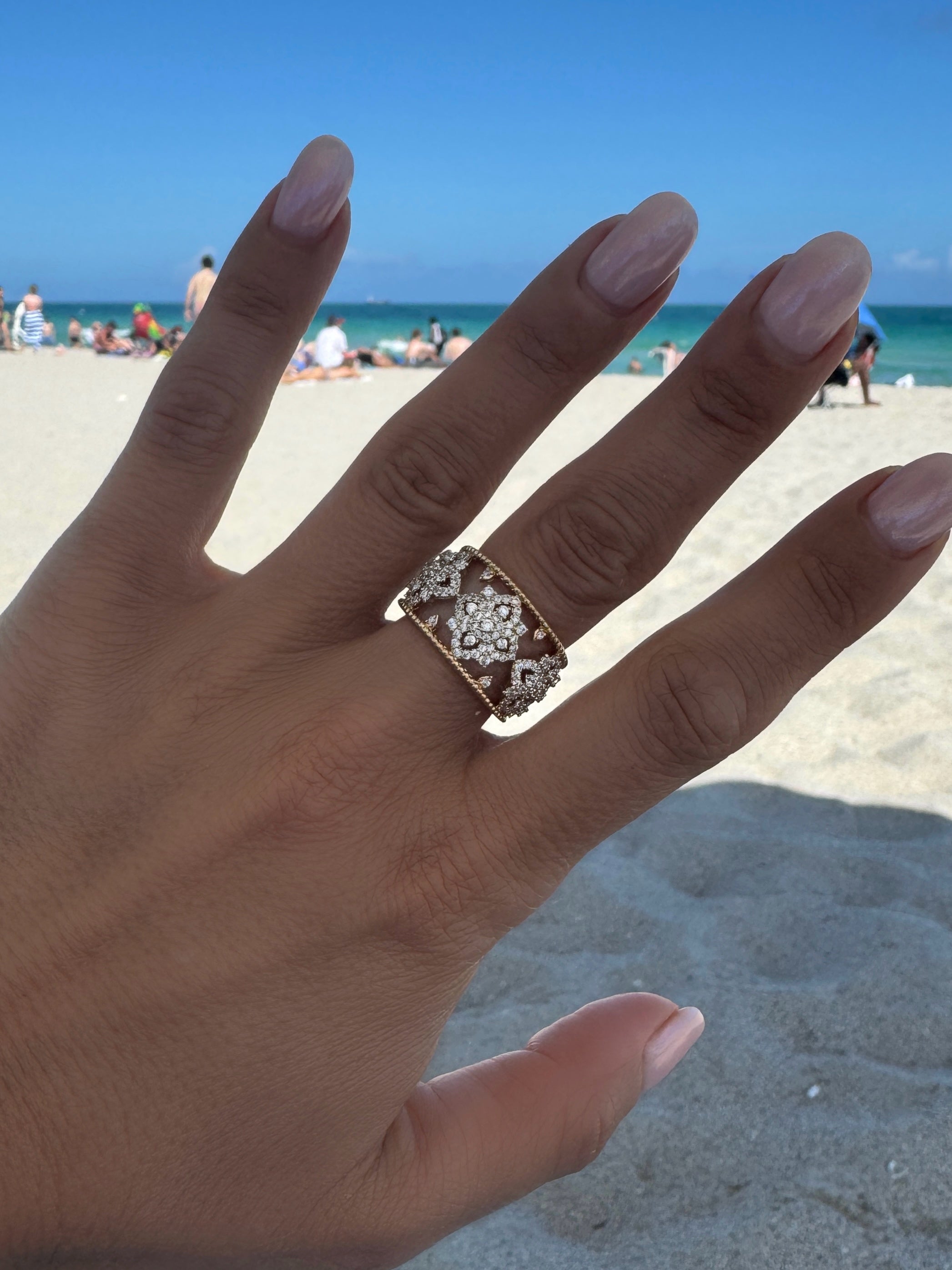 Bague "Florale sertie" plaqué or