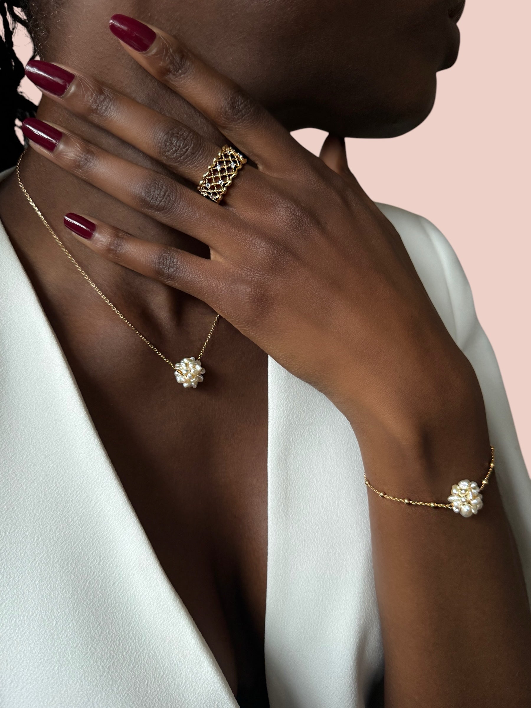 Bague « Dentelle » plaqué or