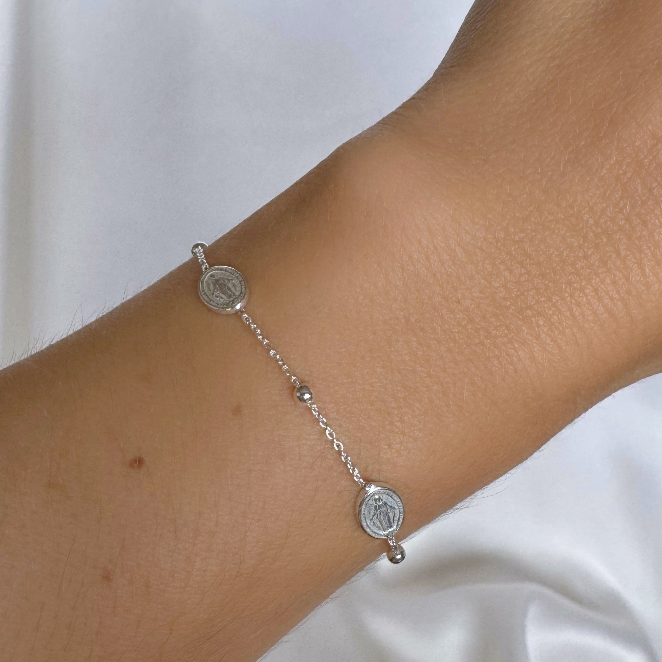 Bracelet « 3 Médailles Vierge Miraculeuse » argent 925
