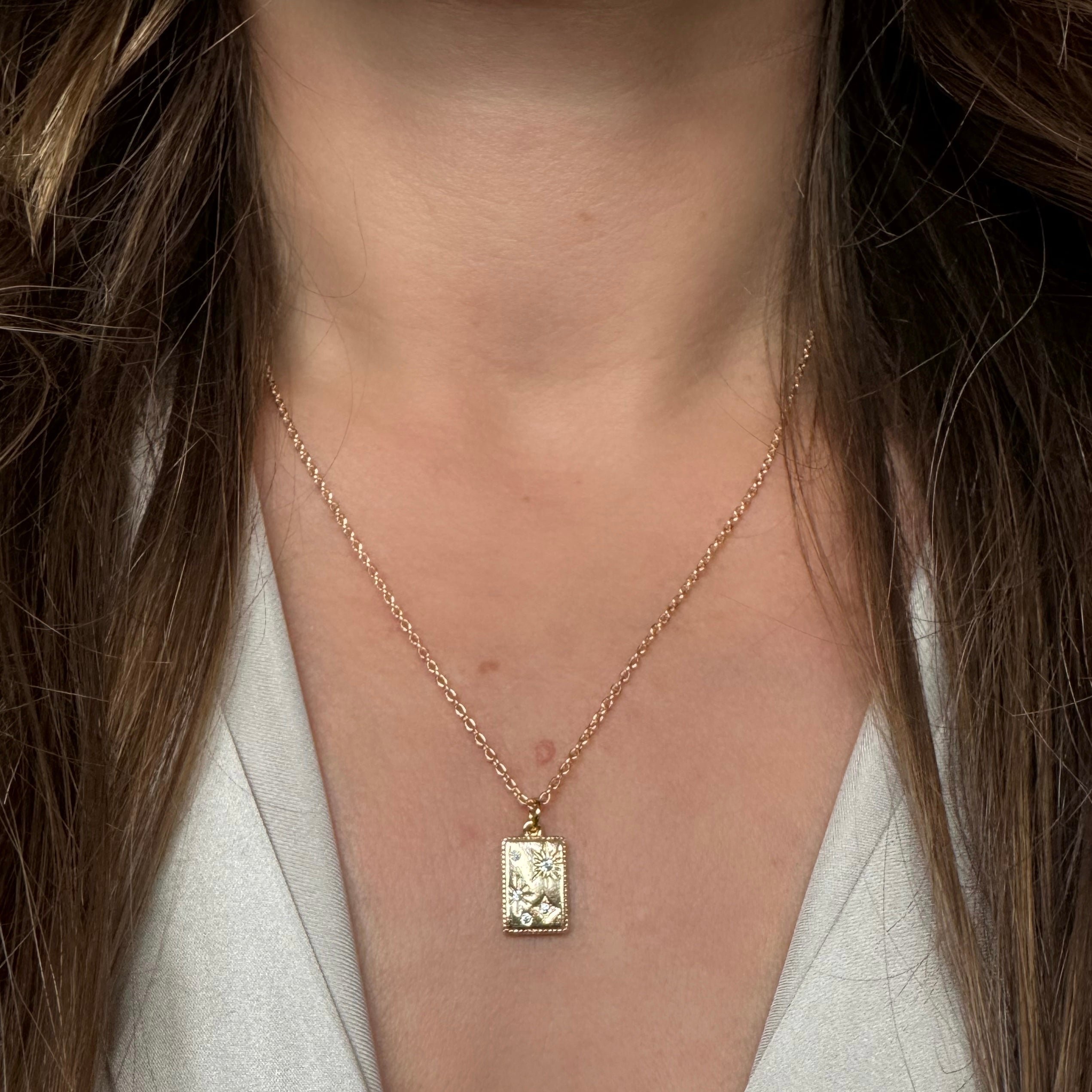 Collier « Plaque astrale » plaqué or