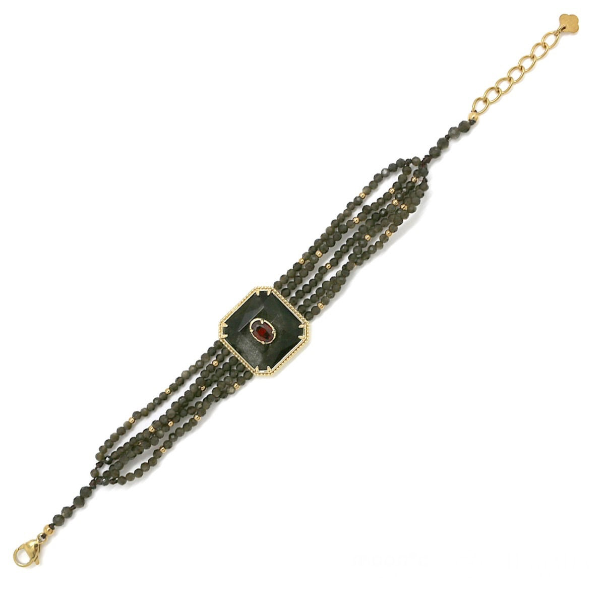 Bracelet multi-rangs et pendentif carré