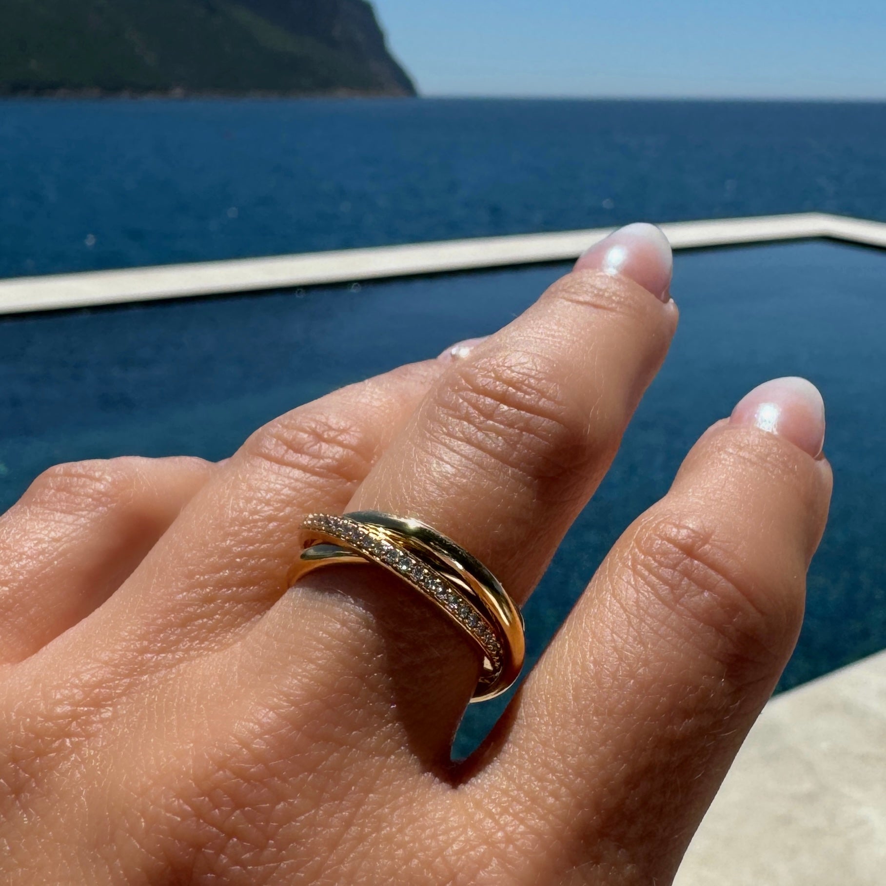 Vergoldeter „3-Ringe“-Ring