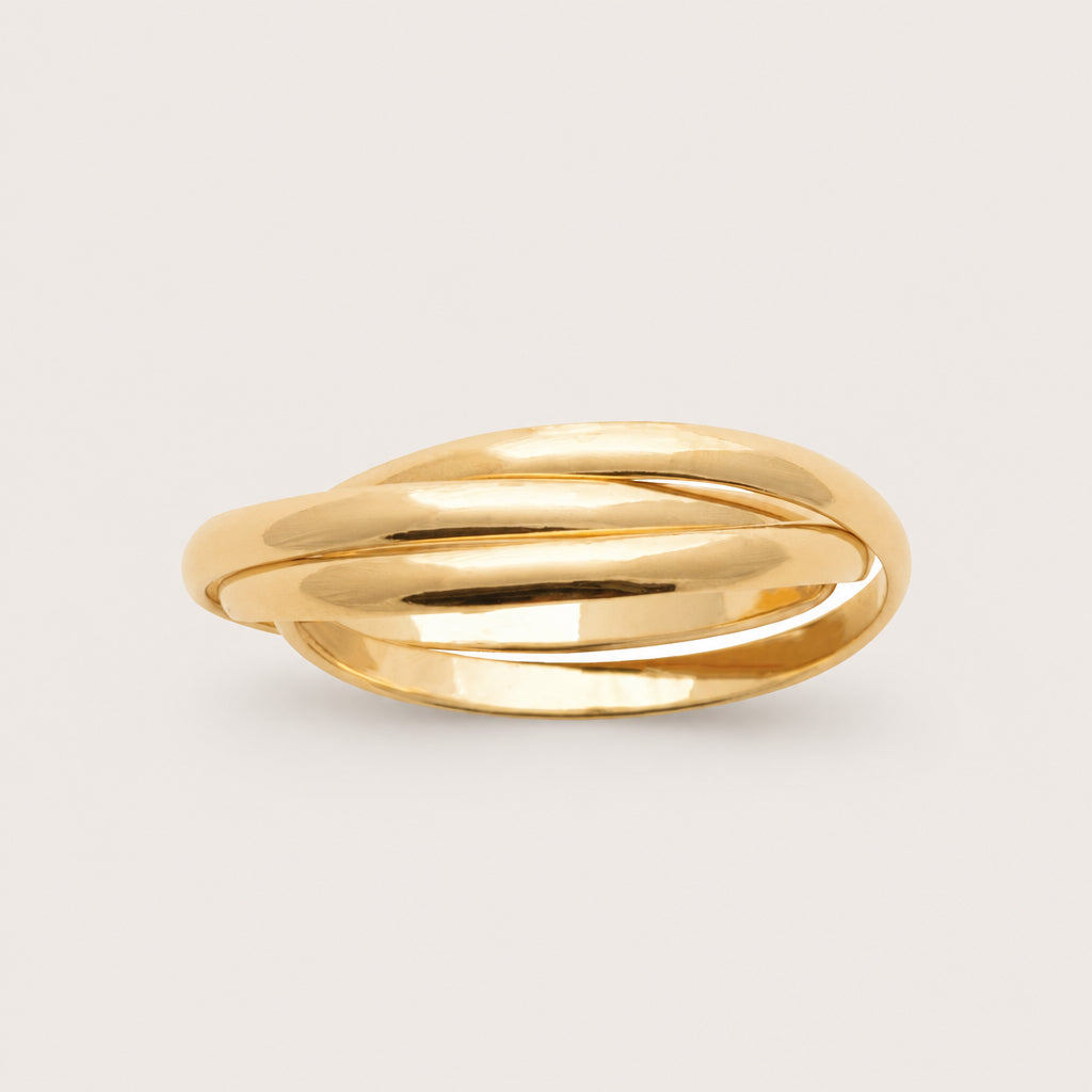 Vergoldeter „3-Ringe“-Ring