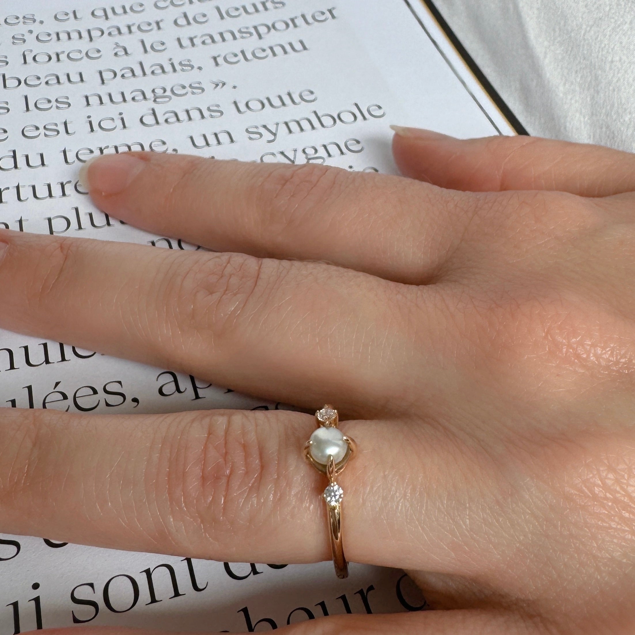 Bague « Perle de culture » plaqué or