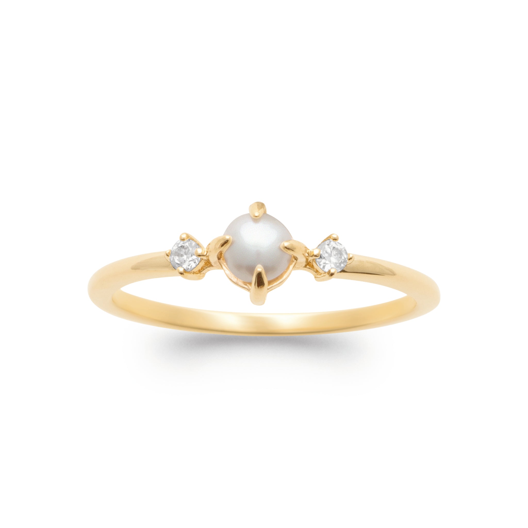 Bague « Perle de culture » plaqué or