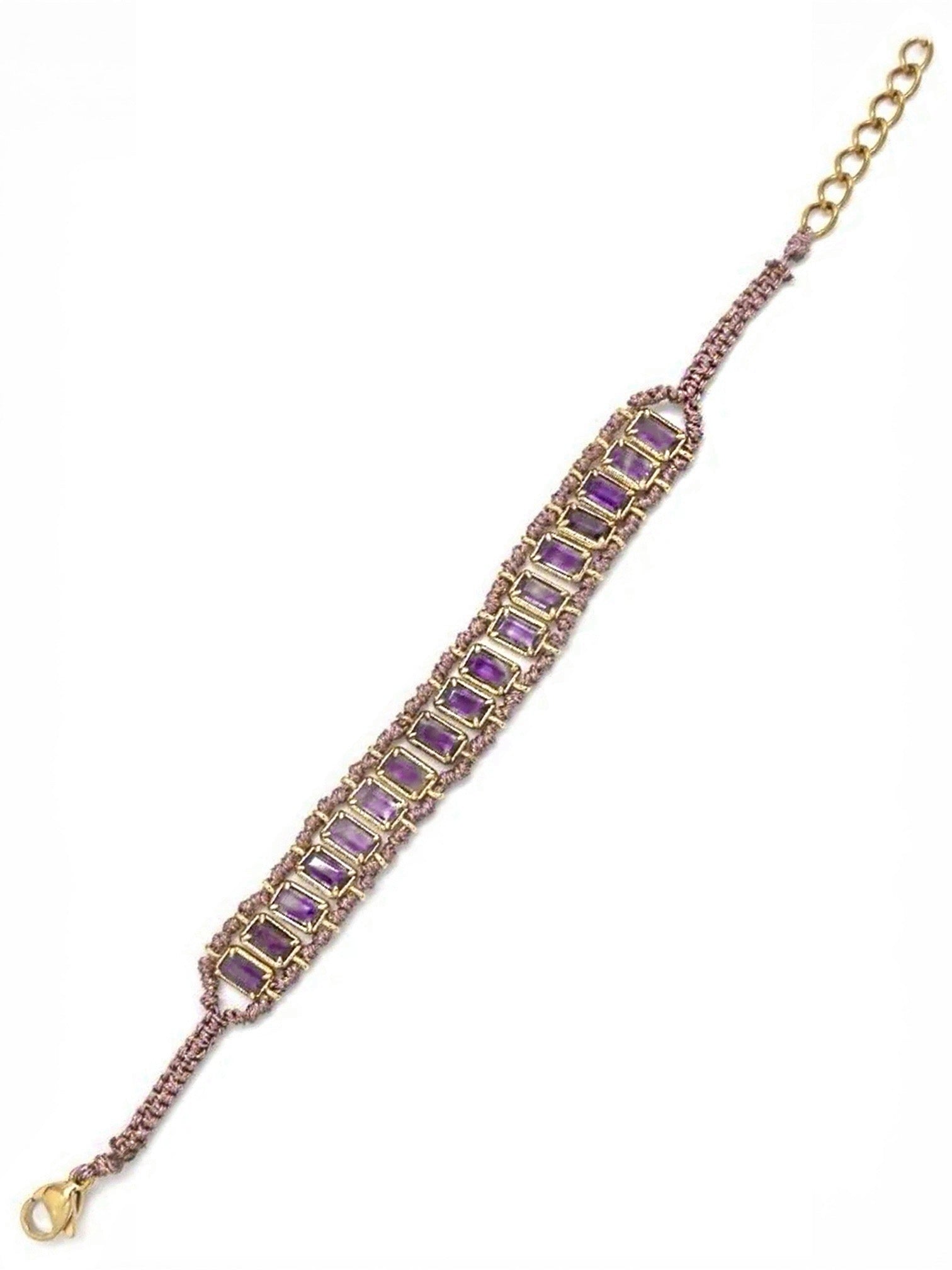 Bracelet « Améthyste » tissé à la