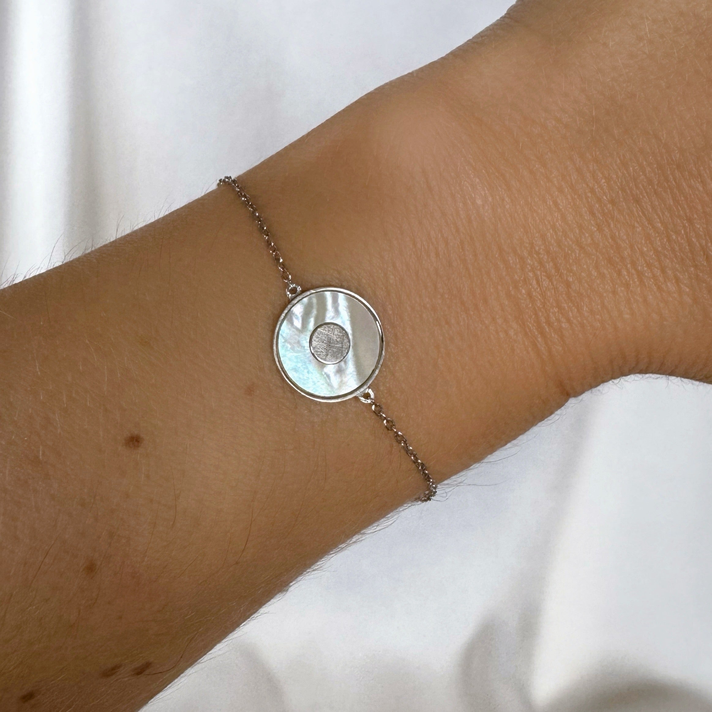 Bracelet « Cible nacre » argent 925