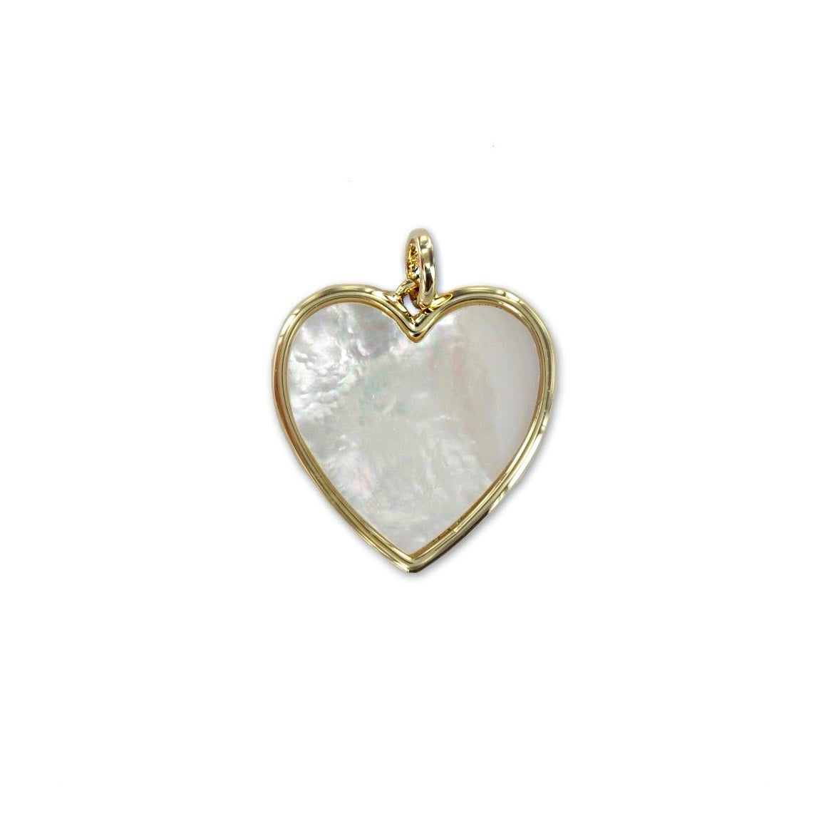 Pendentif "Coeur" plaqué or et nacre