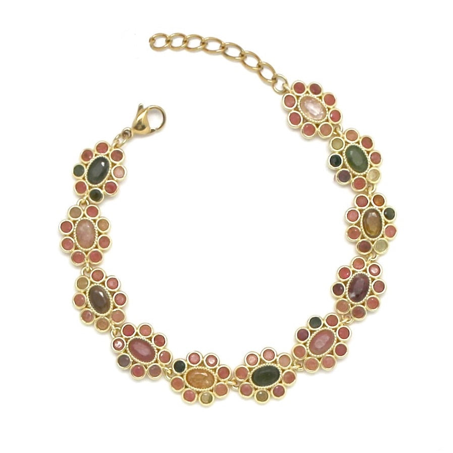 Bracelet "Fleurs tourmaline"