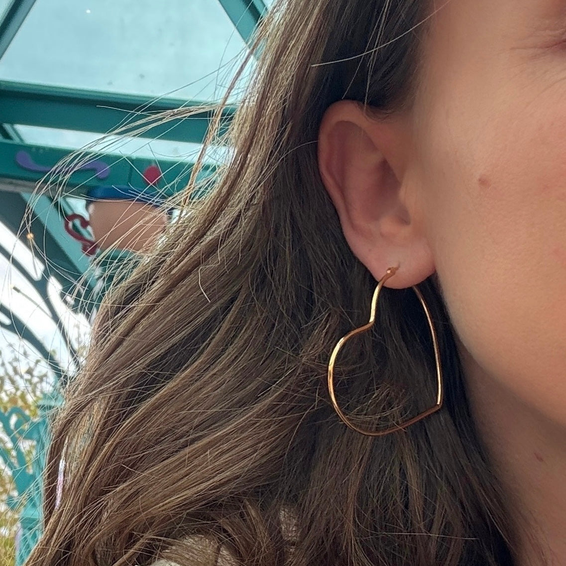 Gold-plated “heart hoop” earrings