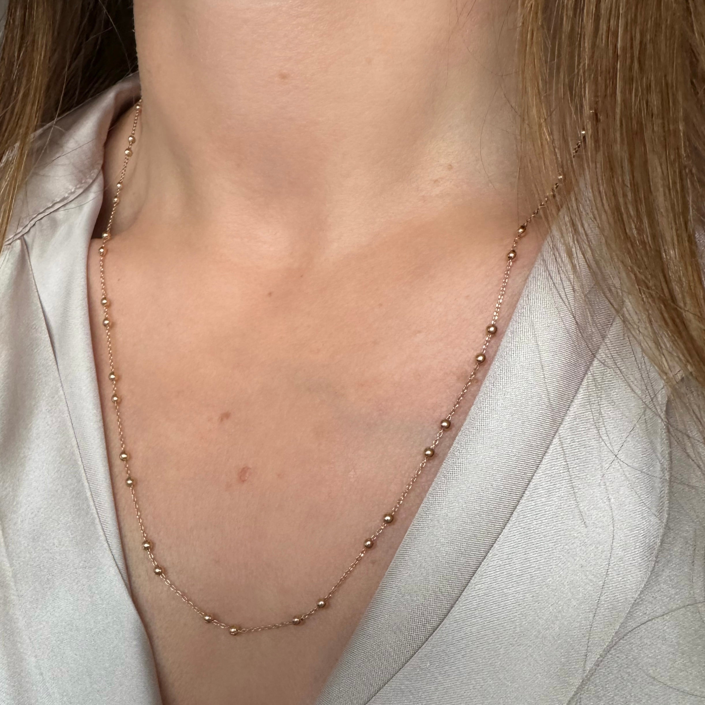 Collier « Chaine perlée » plaqué or