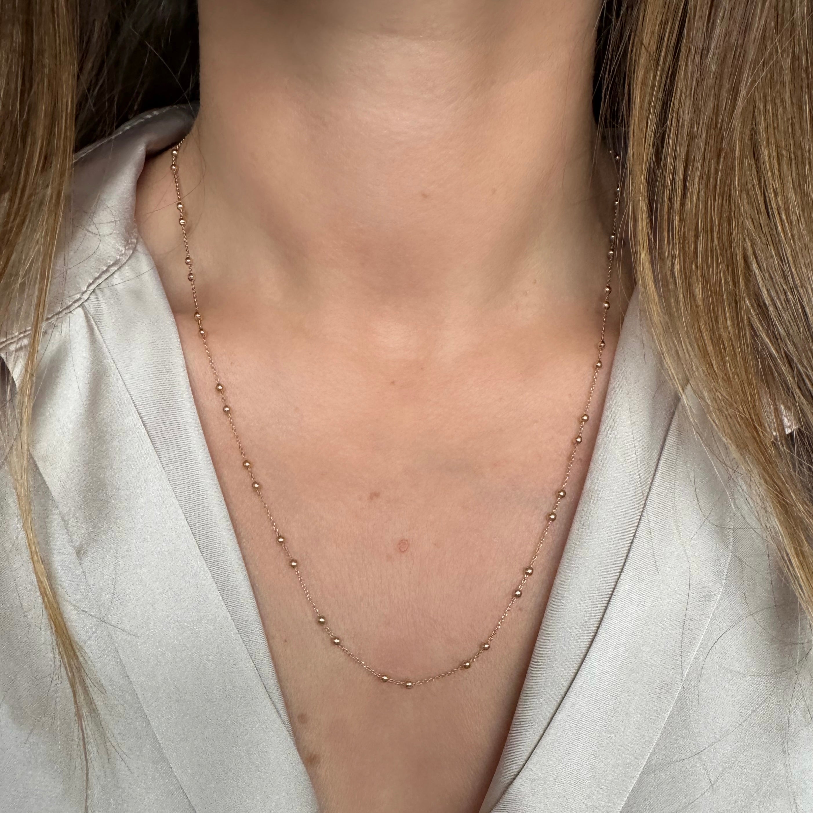 Collier « Chaine perlée » plaqué or