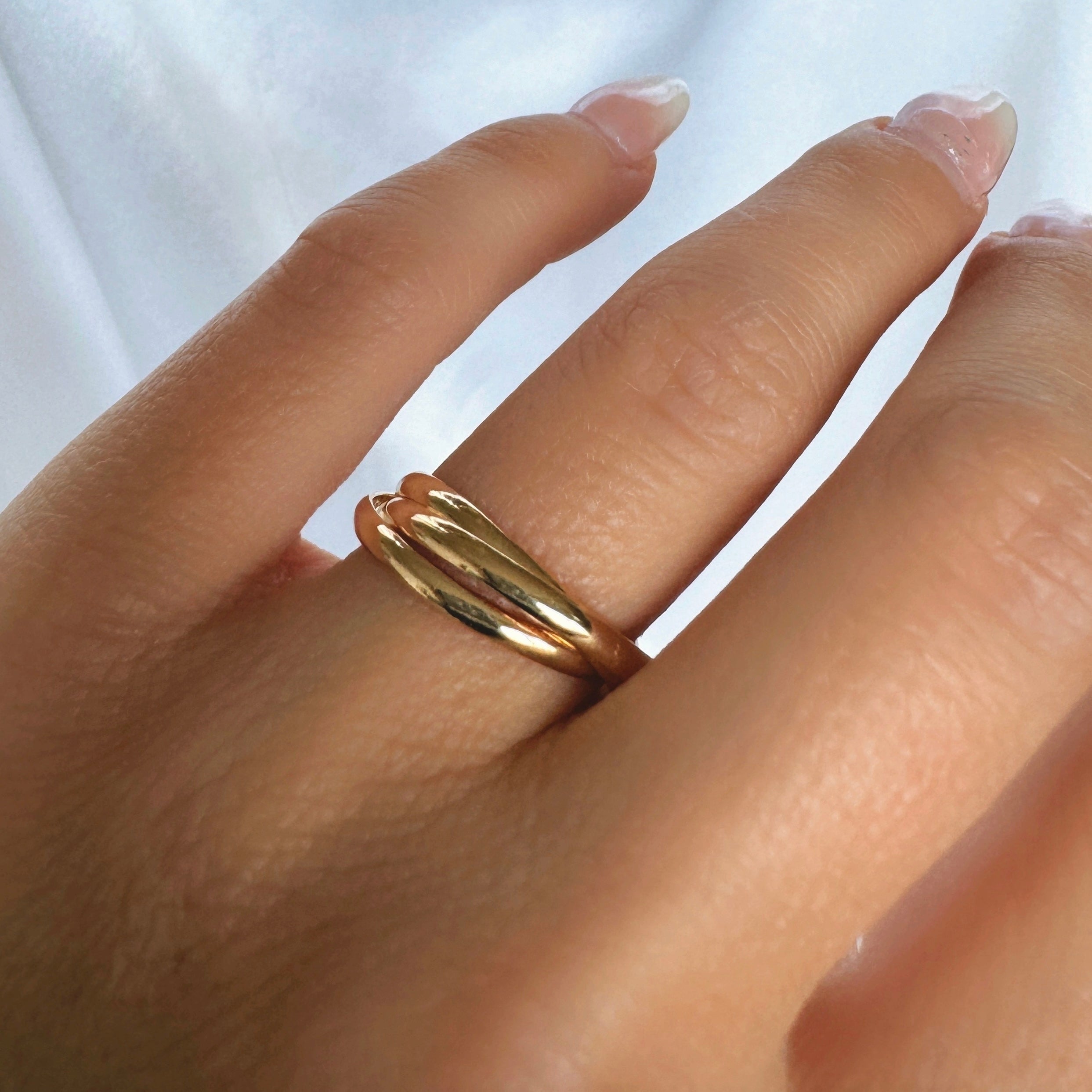 Bague « 3 anneaux » plaqué or