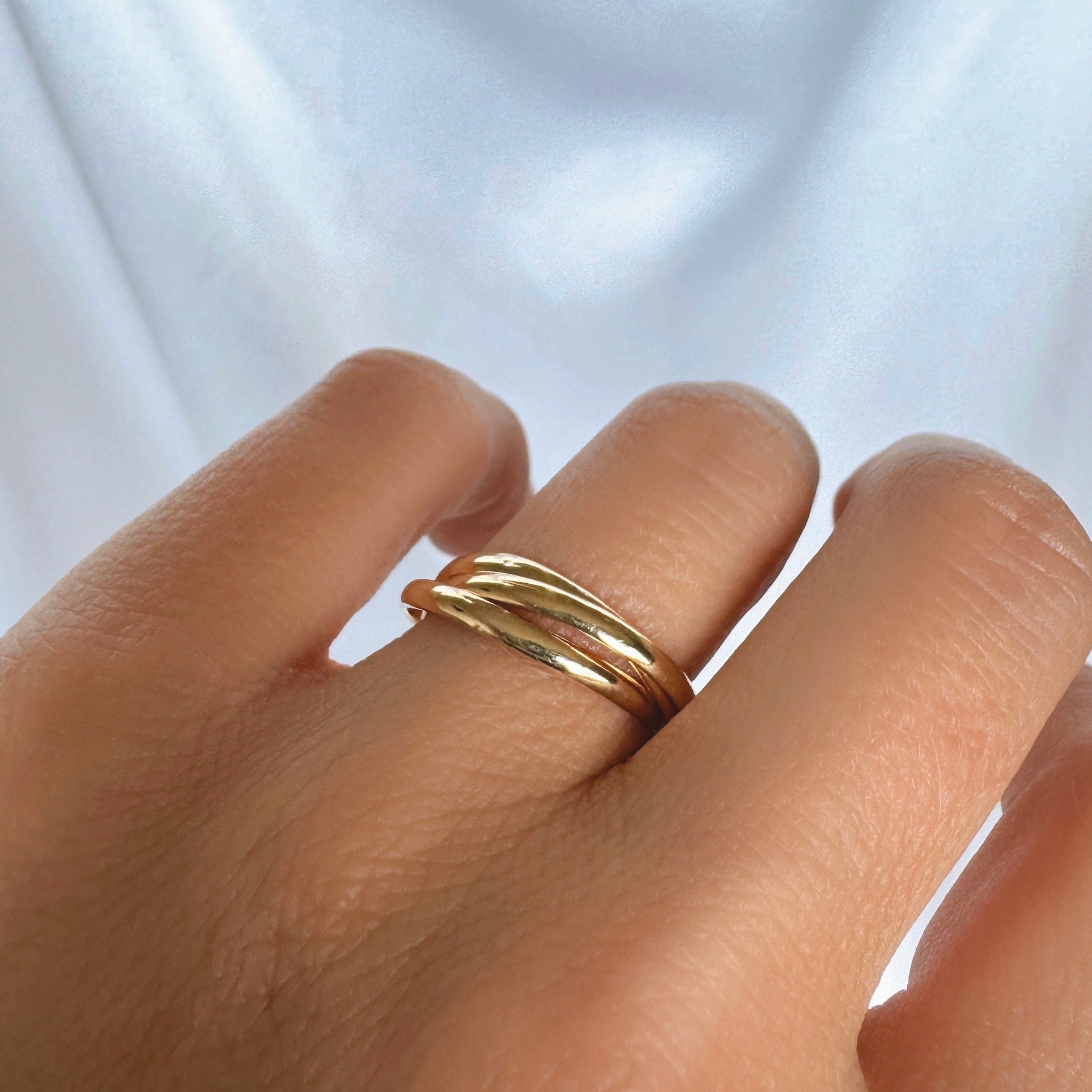 Bague « 3 anneaux » plaqué or
