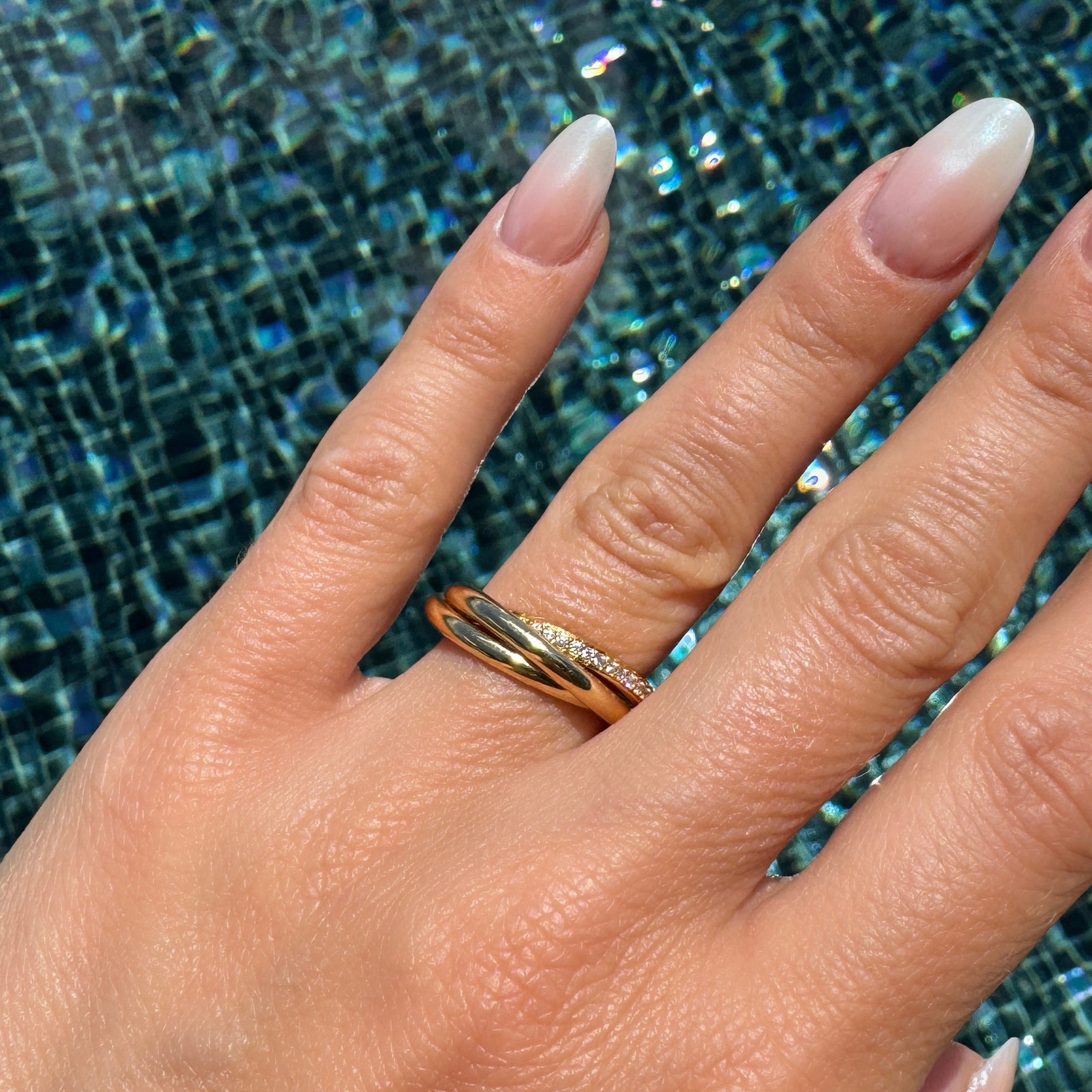 Vergoldeter „3-Ringe“-Ring