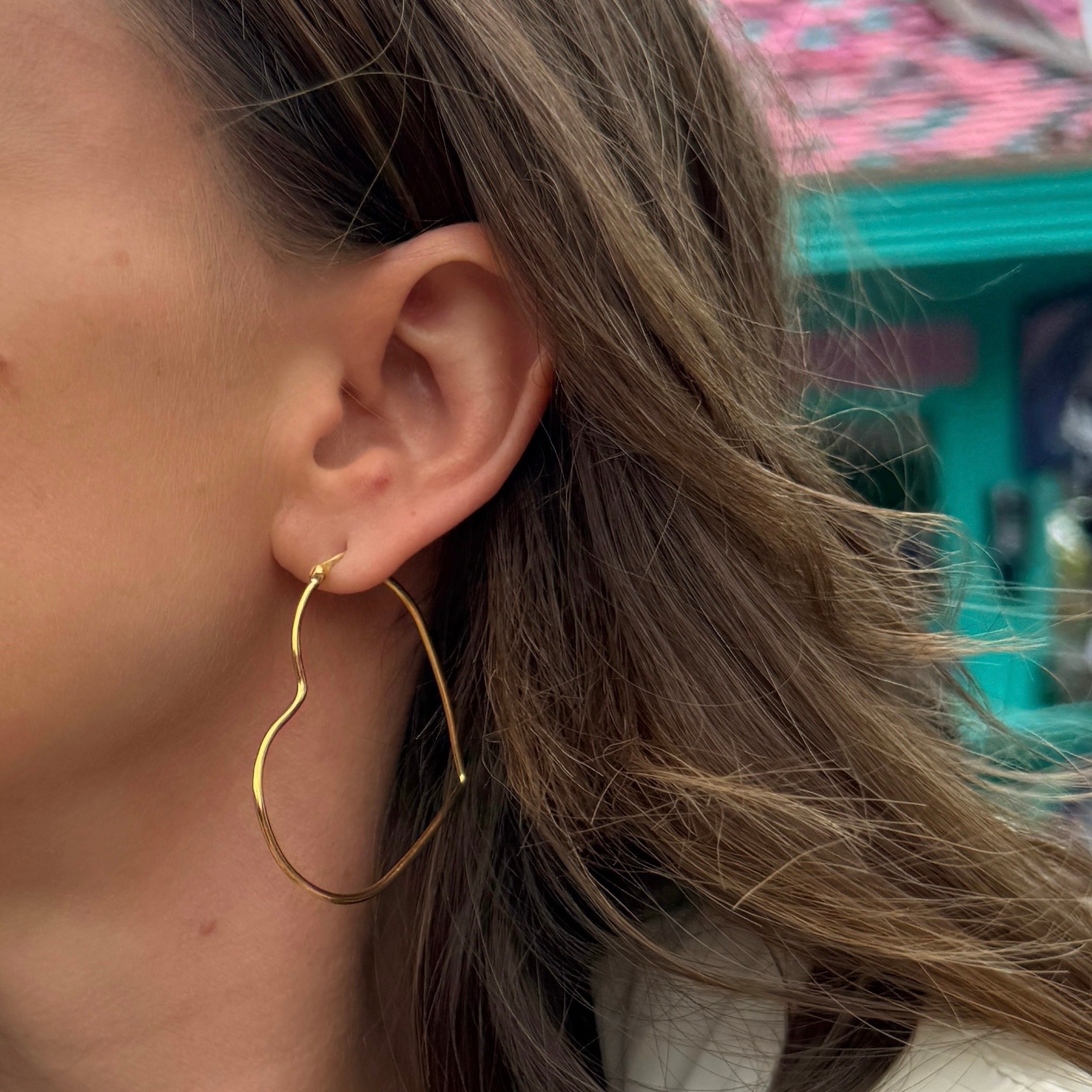 Gold-plated “heart hoop” earrings