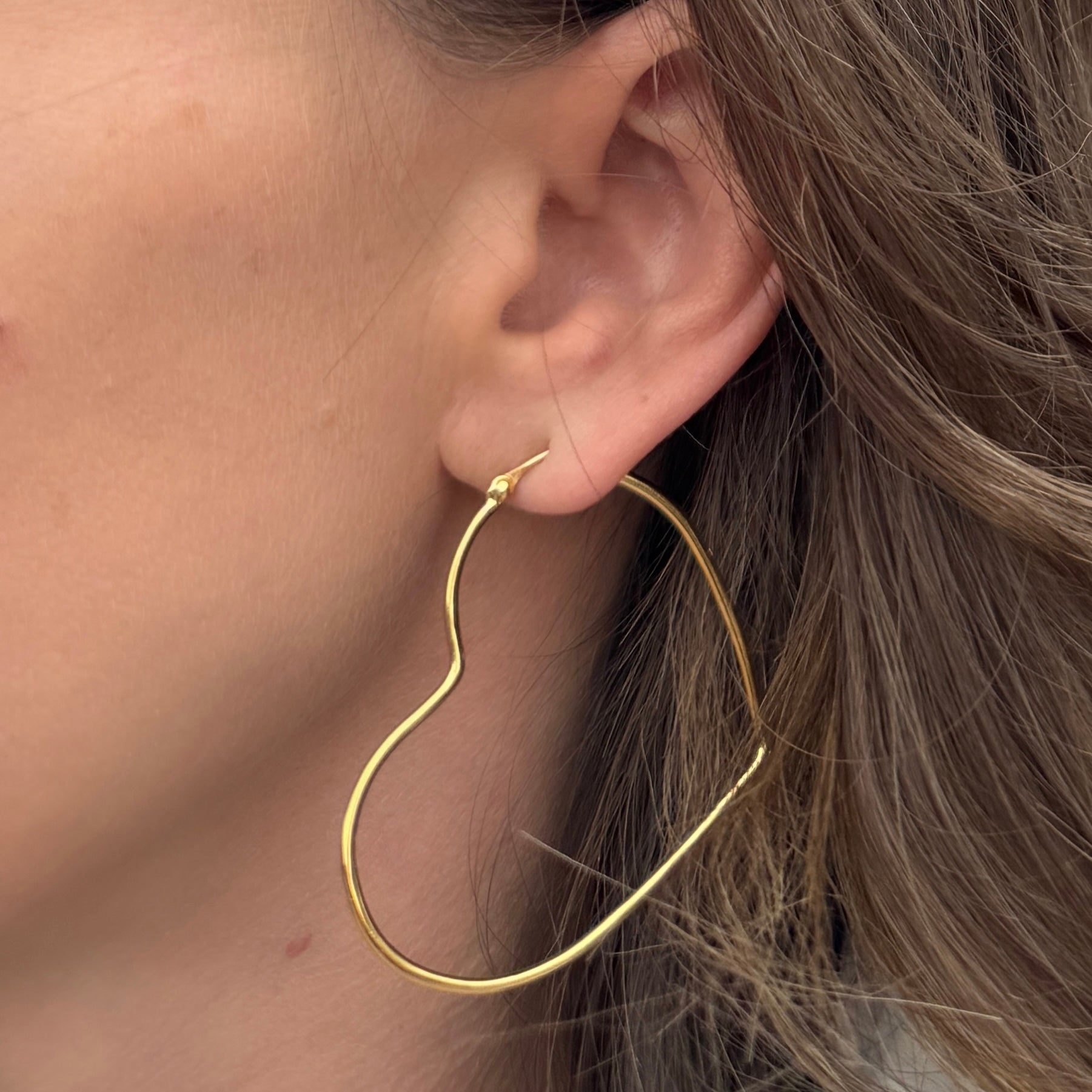 Gold-plated “heart hoop” earrings