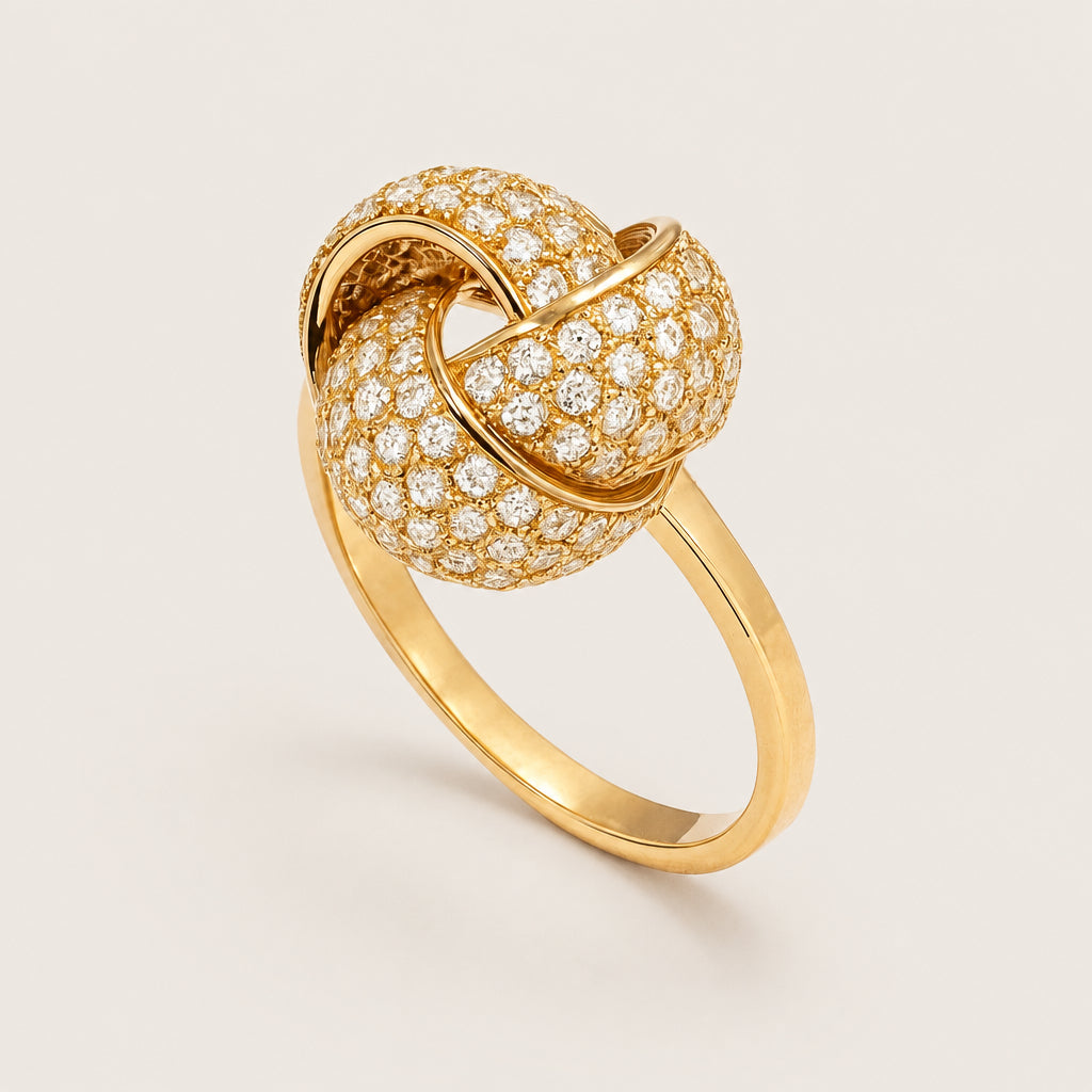 Bague "Noeud serti" plaqué or