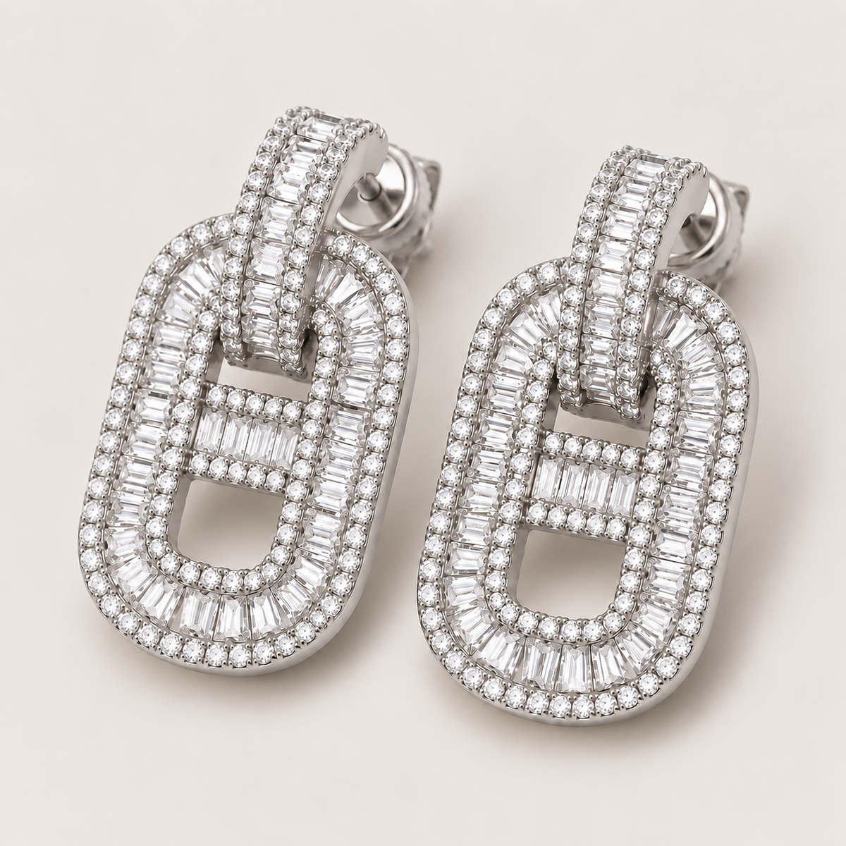 Boucles d’oreilles « Maillon serti »