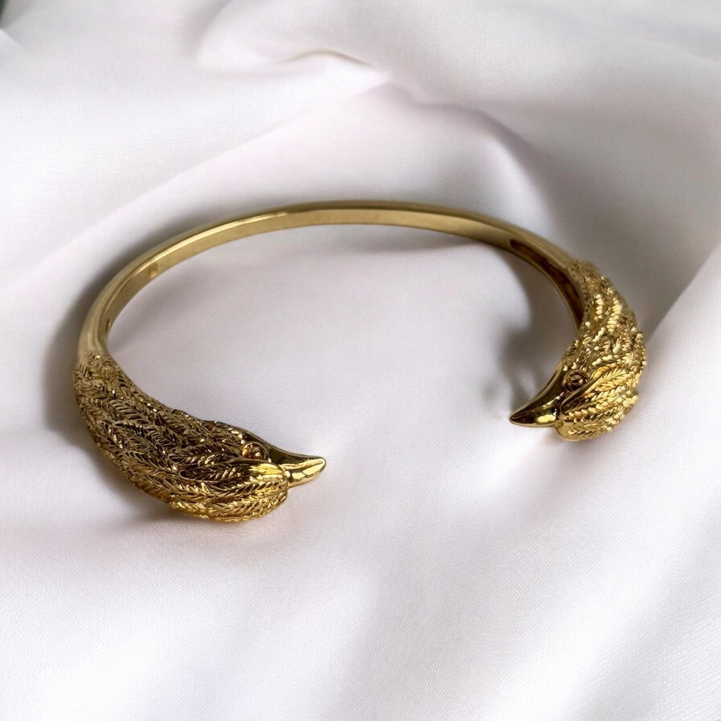 Bracelet jonc « Aigle » plaqué or