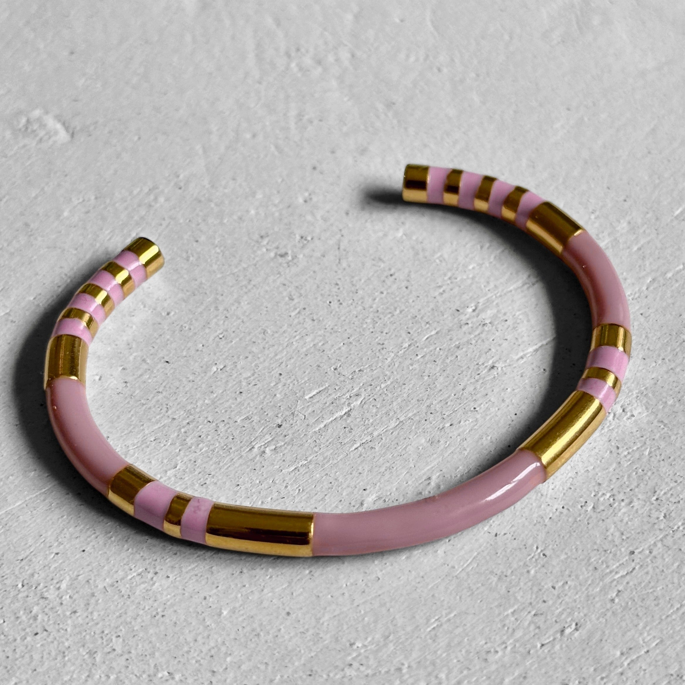 Bracelet "Jonc Rigide Émaillé Doré" – Couleurs au choix