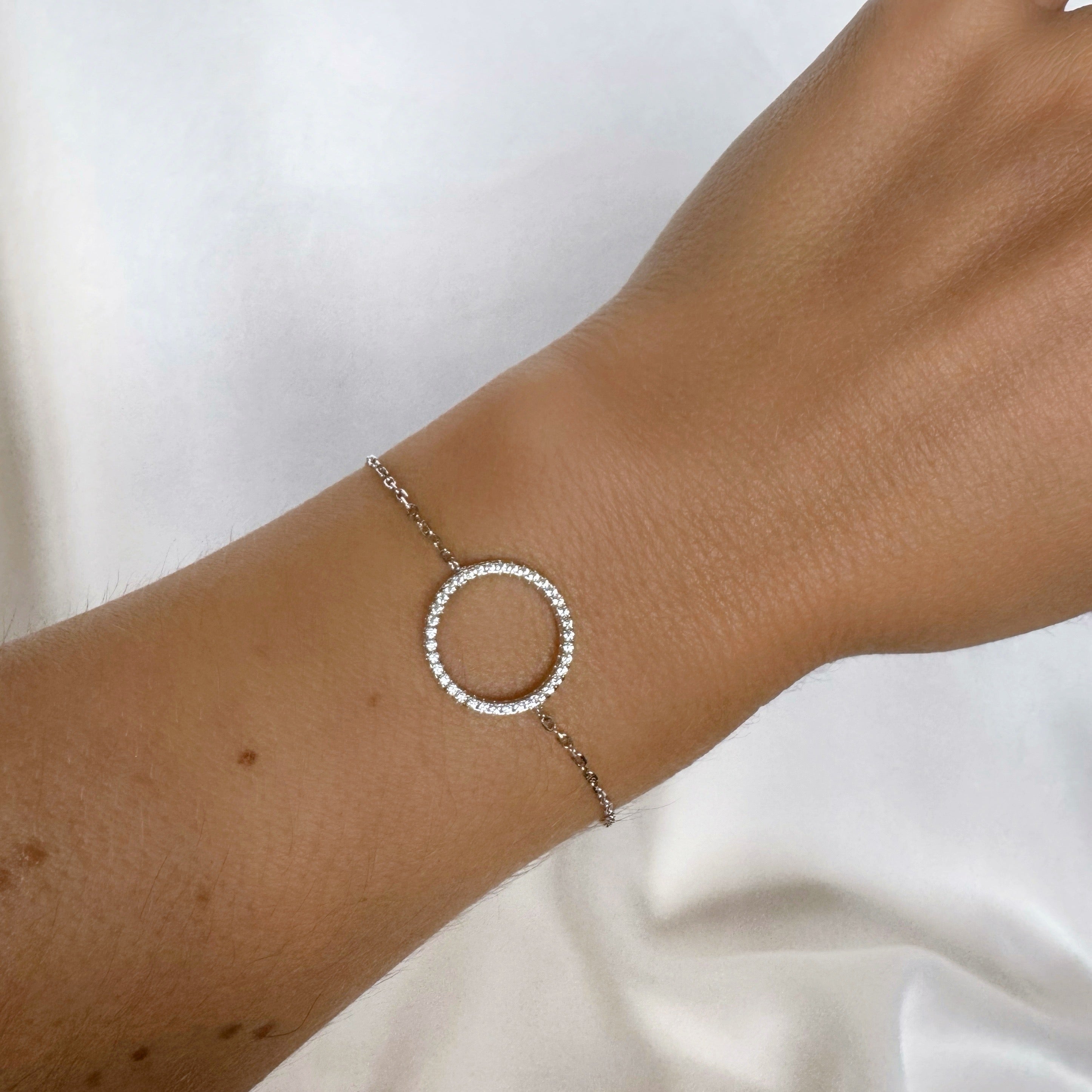 Bracelet « Anneau serti » argent 925