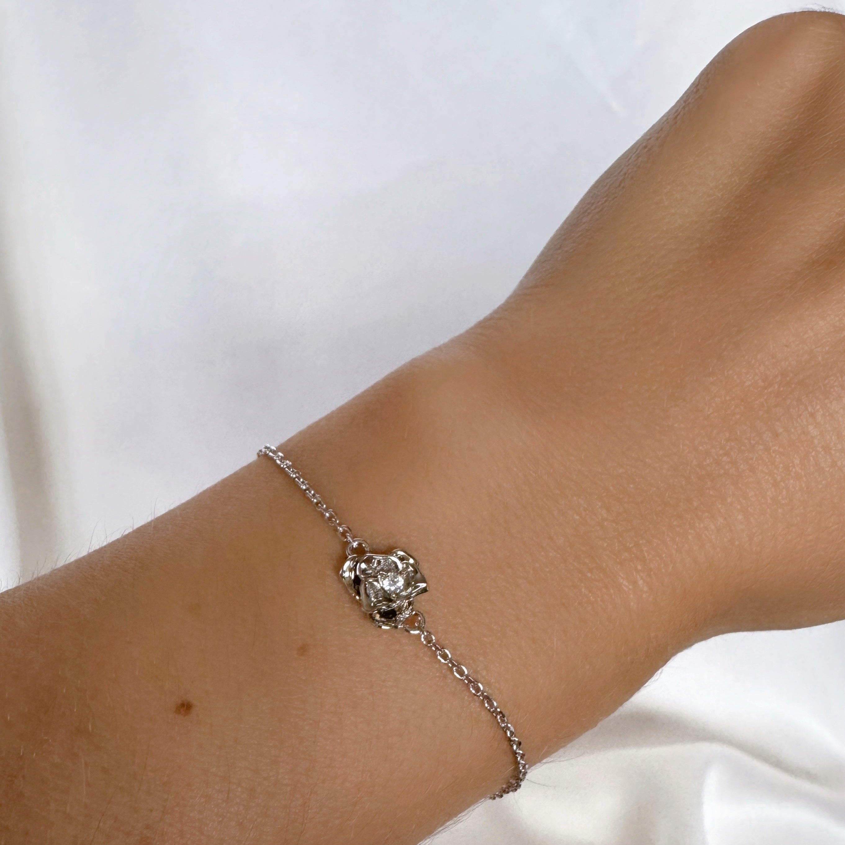 Bracelet « Fleur » argent 925 rhodié