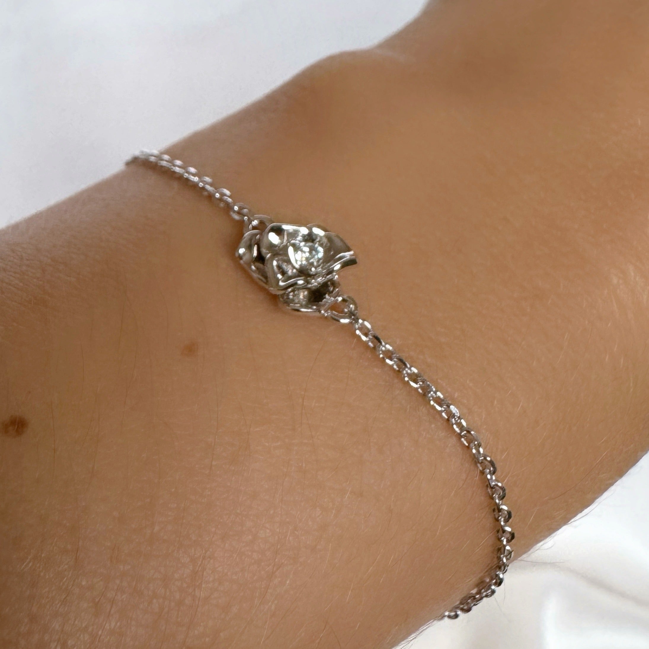 Bracelet « Fleur » argent 925 rhodié